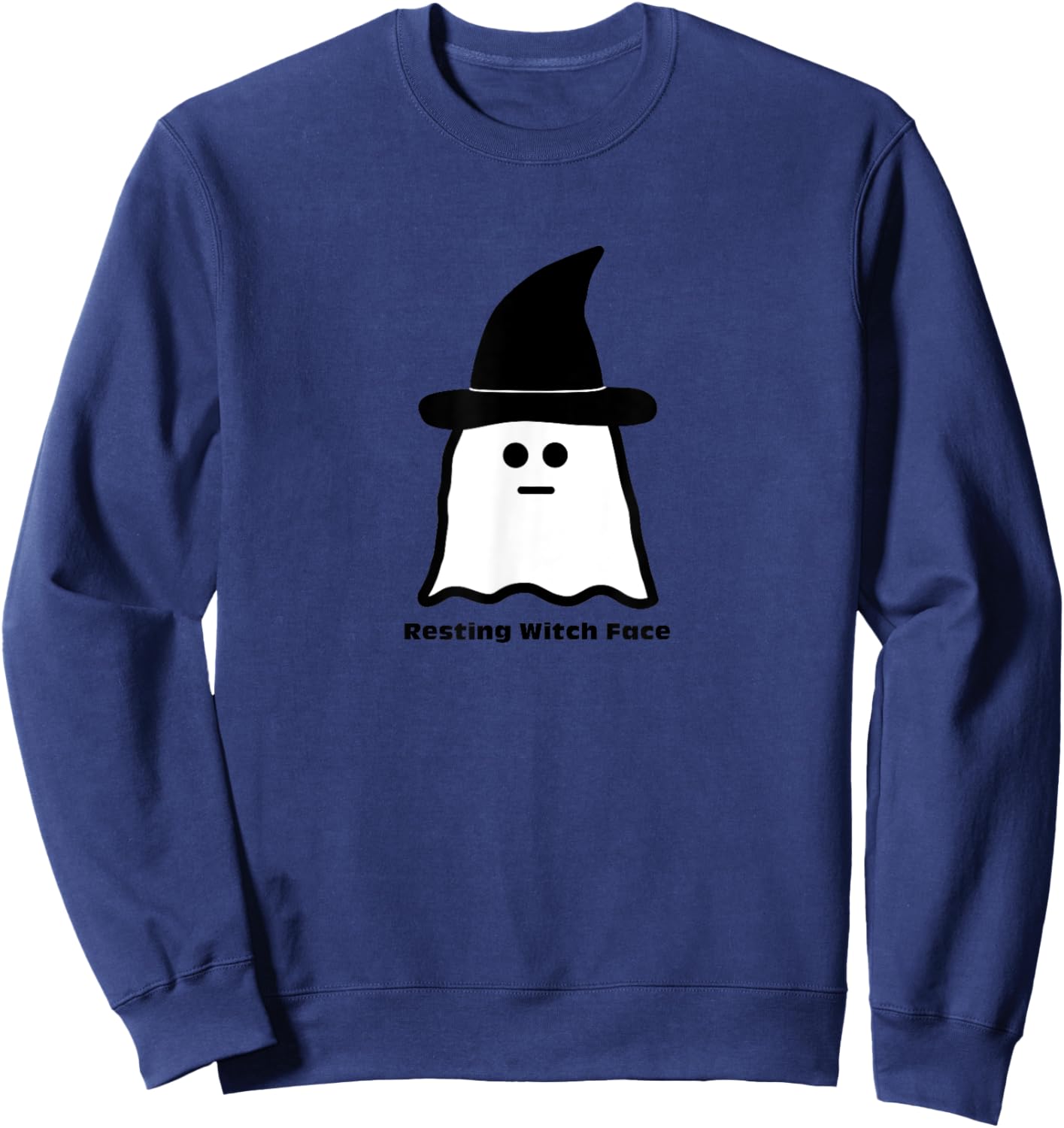 Resting Witch Face Funny Ghost Halloween Sweatshirt - Sweatshirt | Navy