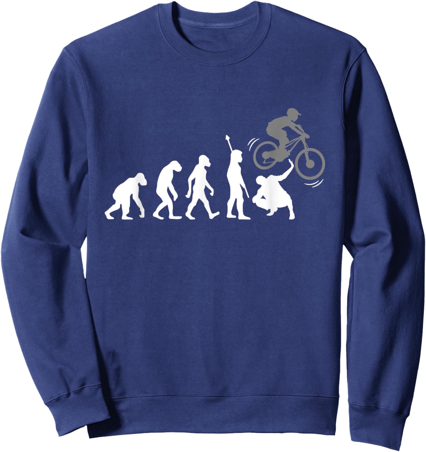 Cool MTB Evolution Bicycle Funny Cycle Mountain Bike Lovers Sweatshirt - Sweatshirt | Navy