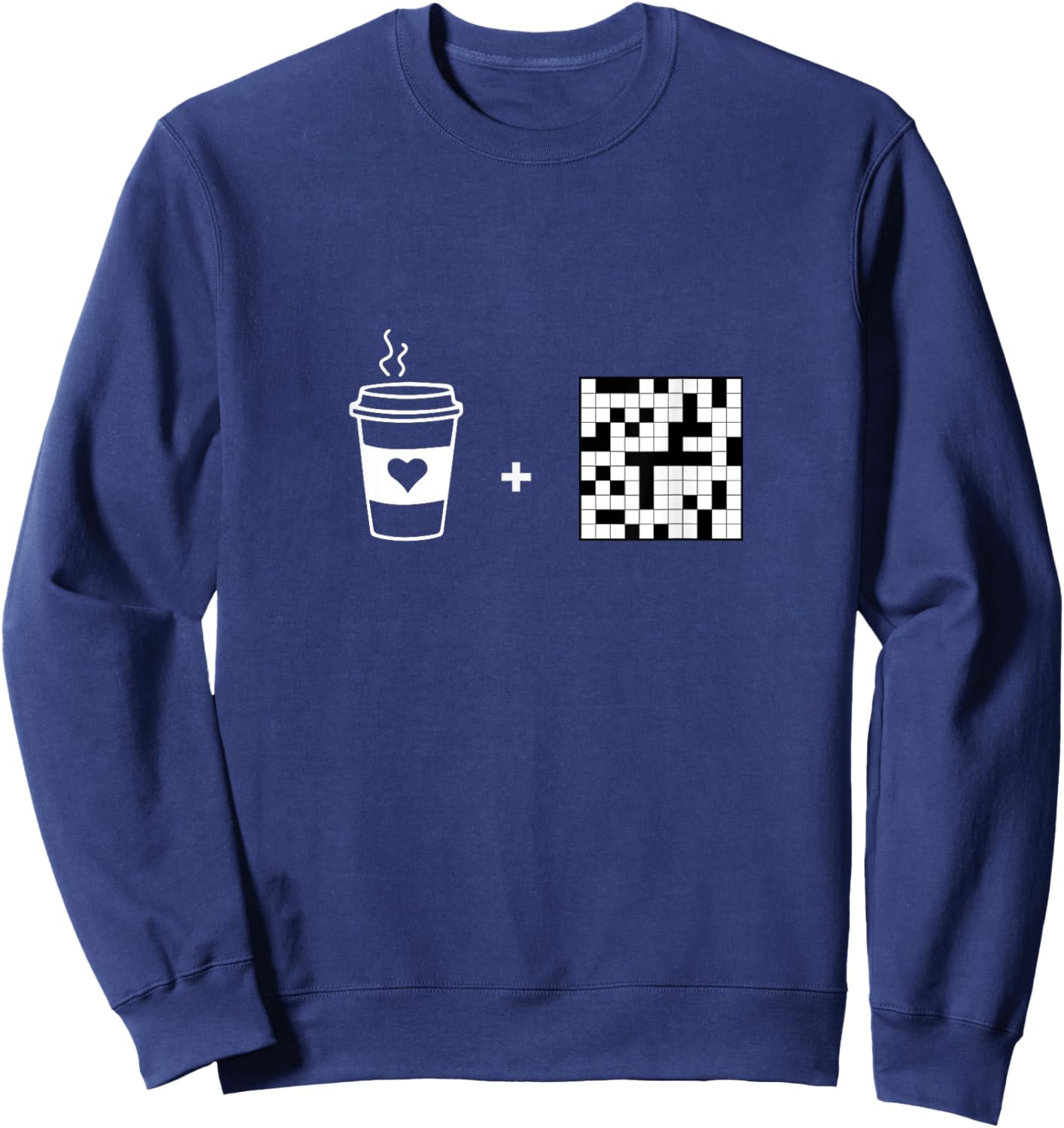 Coffee and Crosswords , Crossword Puzzle Day Sweatshirt - Sweatshirt | Navy