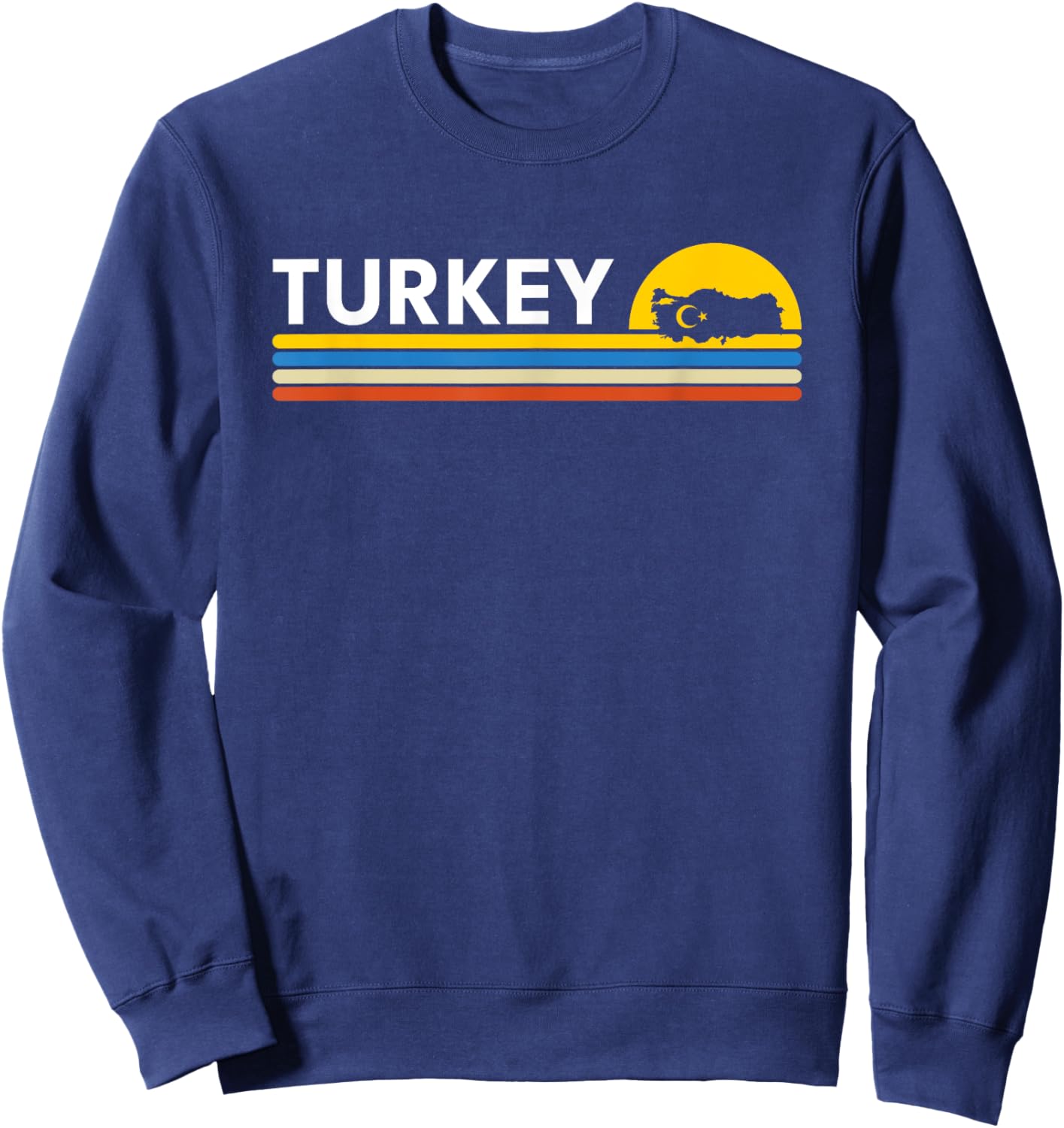 Turkey Country Map Vintage Retro Souvenirs Sweatshirt - Sweatshirt | Navy