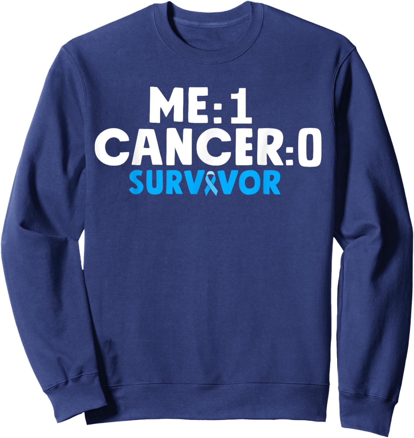 Prostate Cancer Survivor Awareness Blue Ribbon Sweatshirt - Sweatshirt | Navy