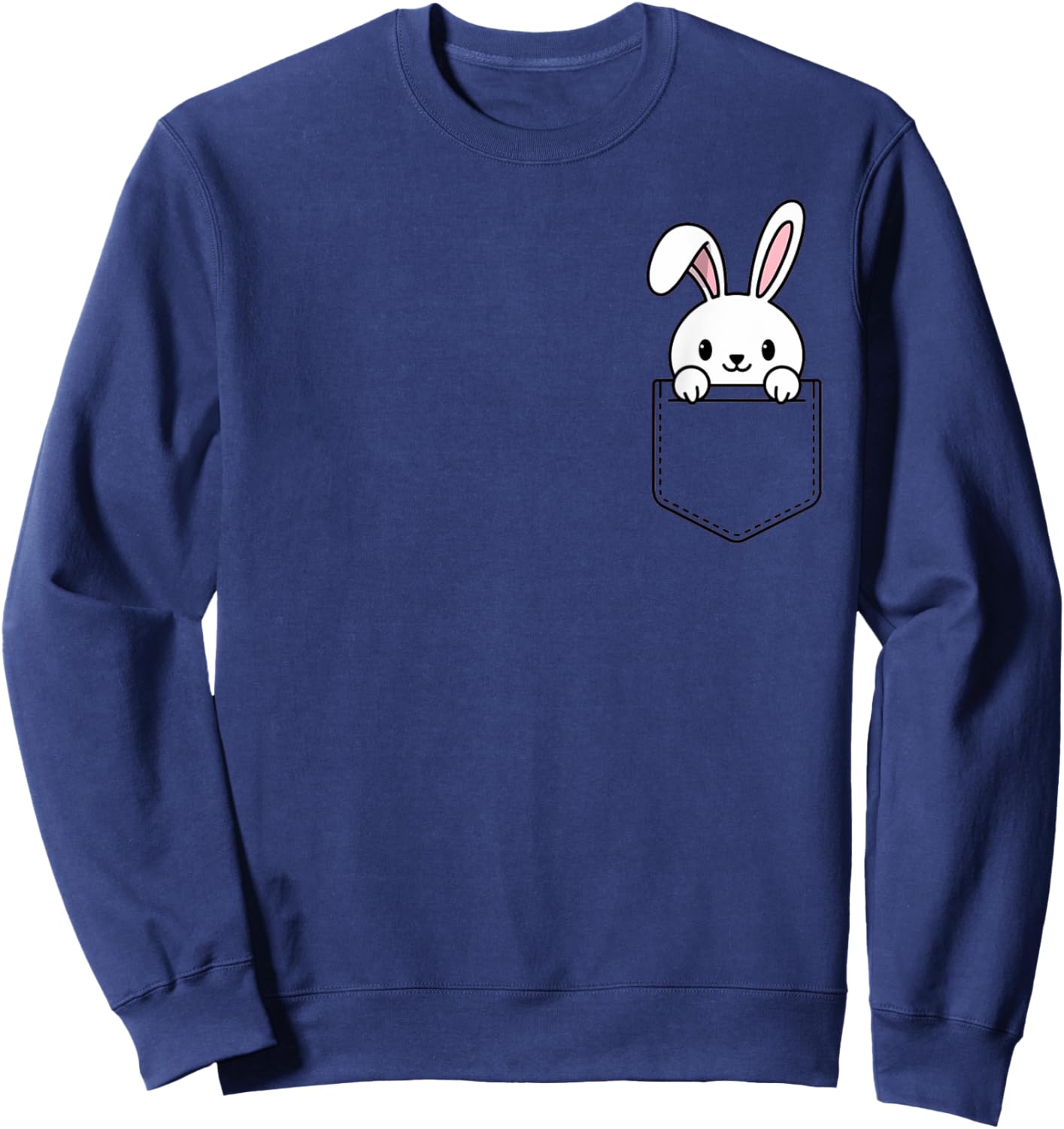 Boys Girls Toddler Cute Zoo Animal Rabbit Bunny Pocket Kids Sweatshirt - Sweatshirt | Navy
