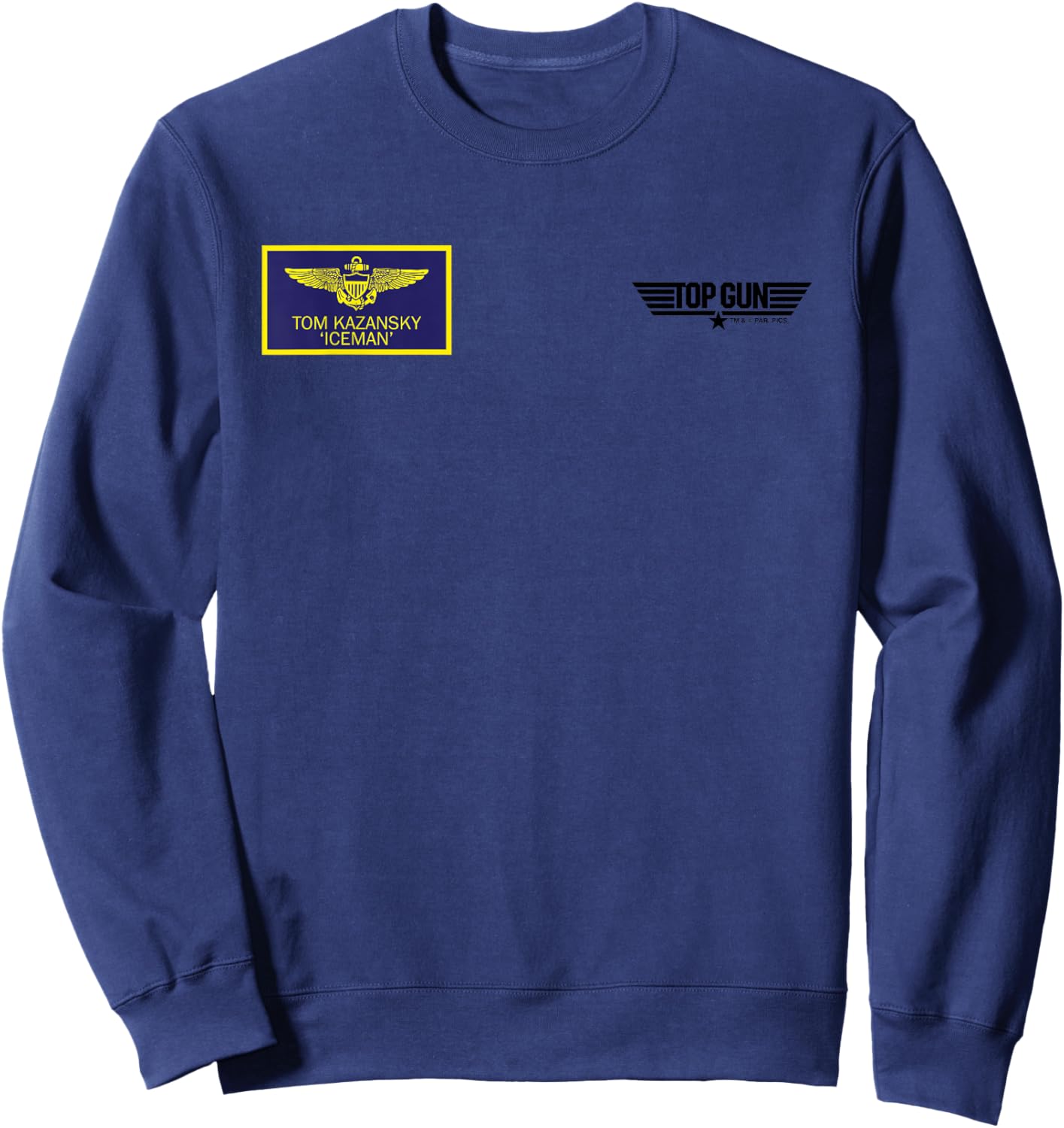 Top Gun Tom Kazansky Iceman Chest Badge Sweatshirt - Sweatshirt | Navy
