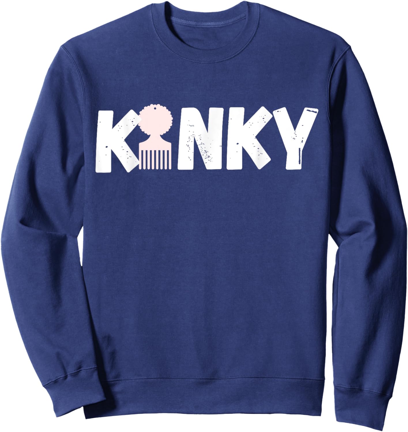 Vintage Distressed Dope Kinky Afro Sweatshirt - Sweatshirt | Navy