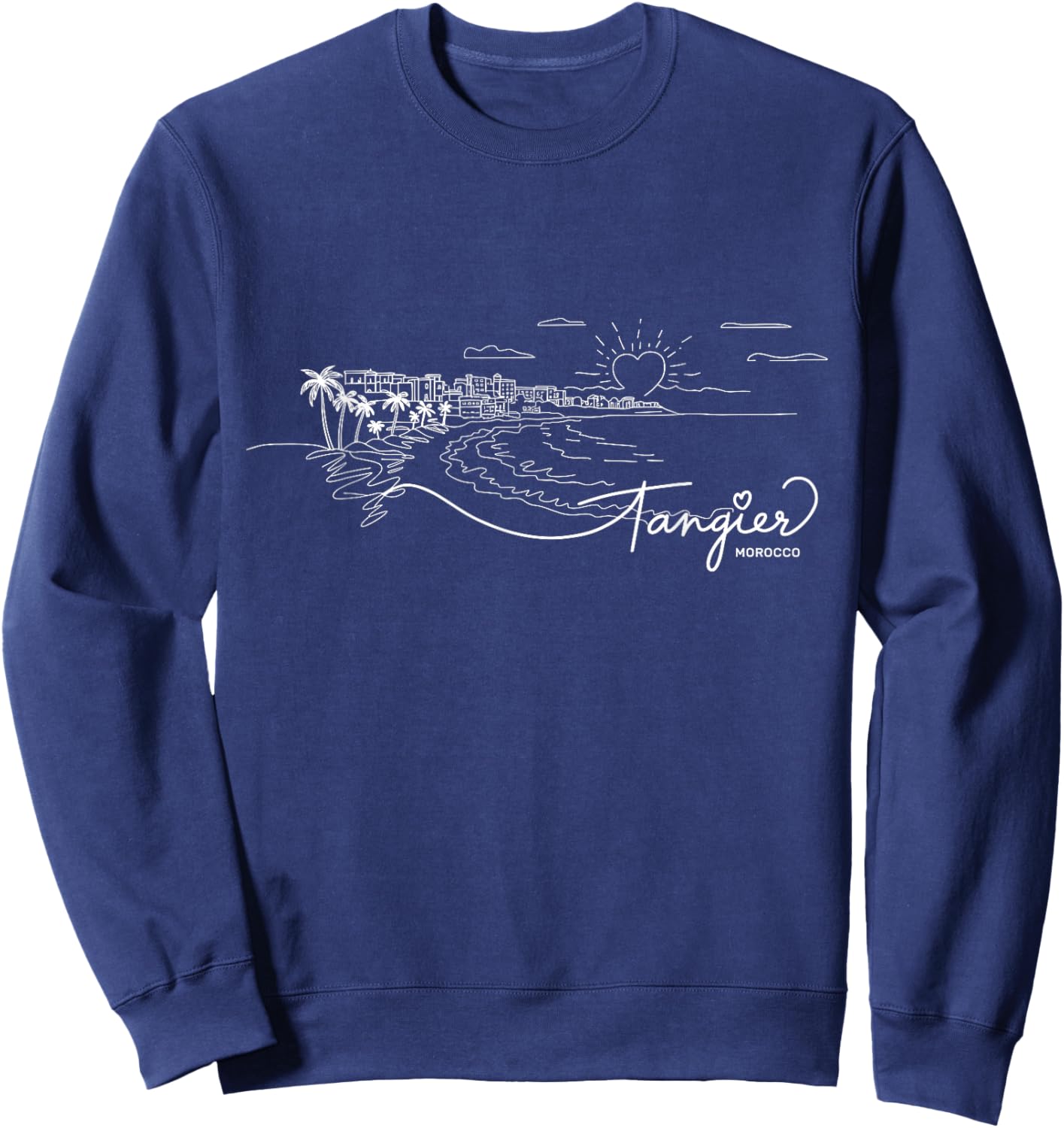 Tangier Morocco Signature Heart Art - Moroccan Souvenir Sweatshirt - Sweatshirt | Navy
