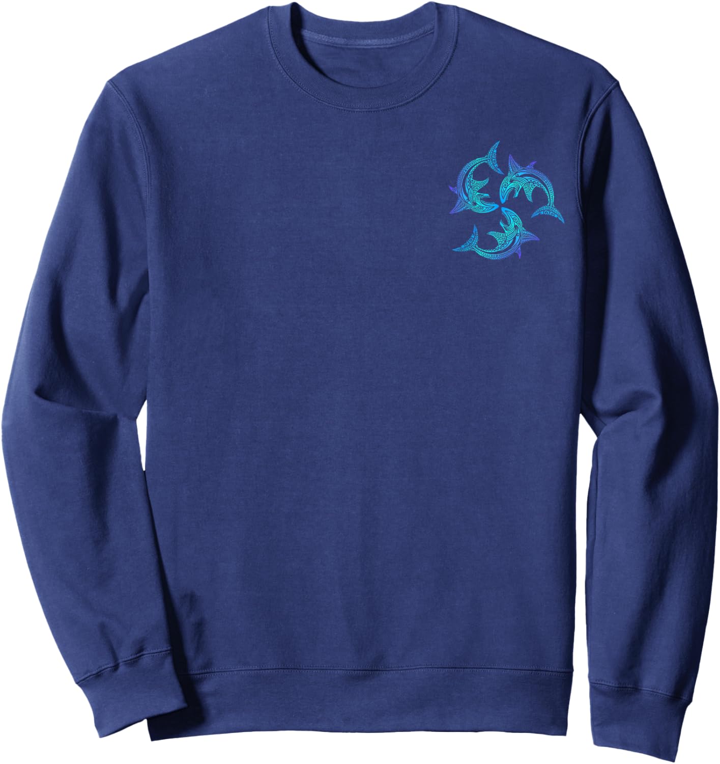 Tribal Hawaiian Maori Sun Sea Shark (2 sided) Sweatshirt - Sweatshirt | Navy