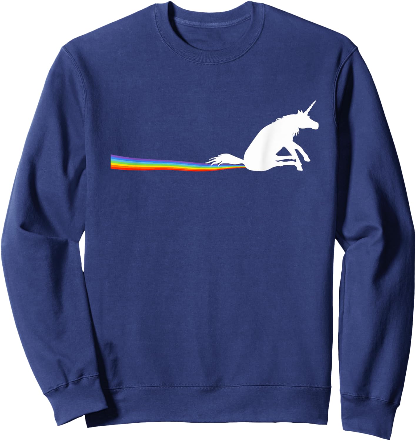 Funny Meme Scooting Unicorn Rainbow Poop Streak Sweatshirt - Sweatshirt | Navy
