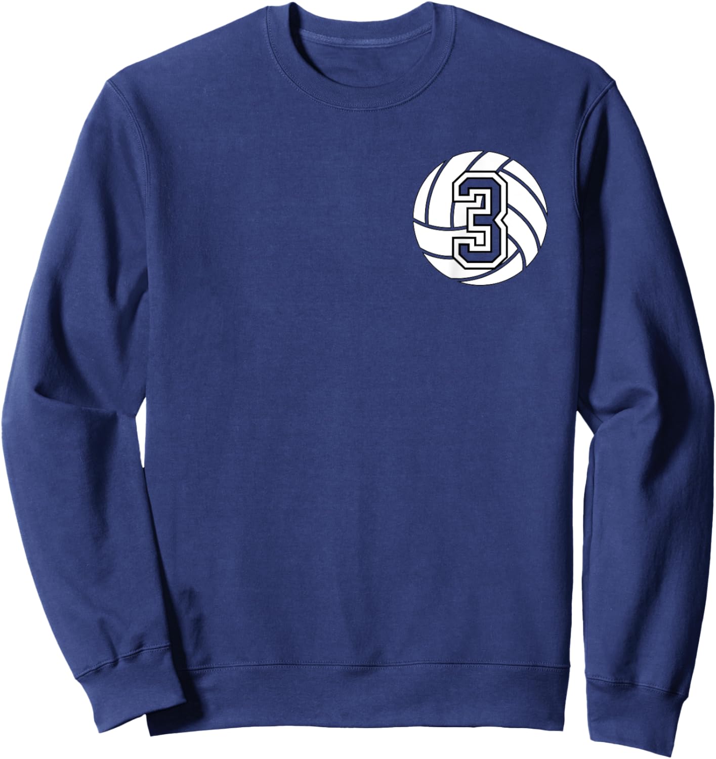 Volleyball Player #3 Volleyball Mom Dad Number 3 Sweatshirt - Sweatshirt | Navy