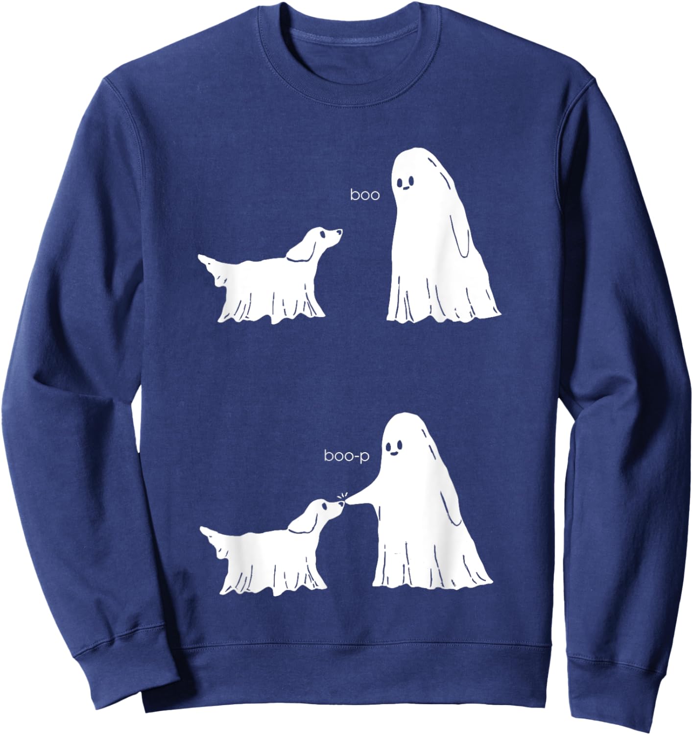 Ghost Touch The Dog Boo Boo-p Halloween Sweatshirt - Sweatshirt | Navy