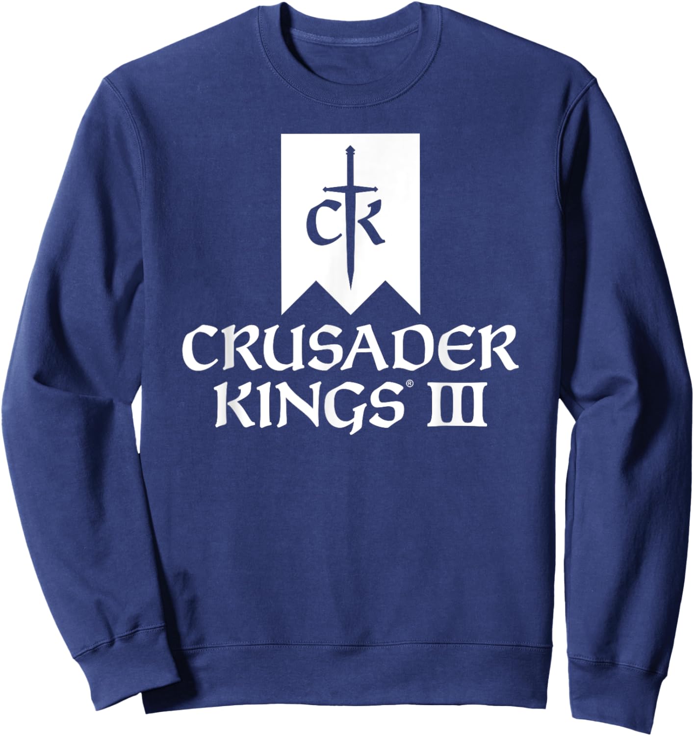 Crusader Kings III game logo white Sweatshirt - Sweatshirt | Navy