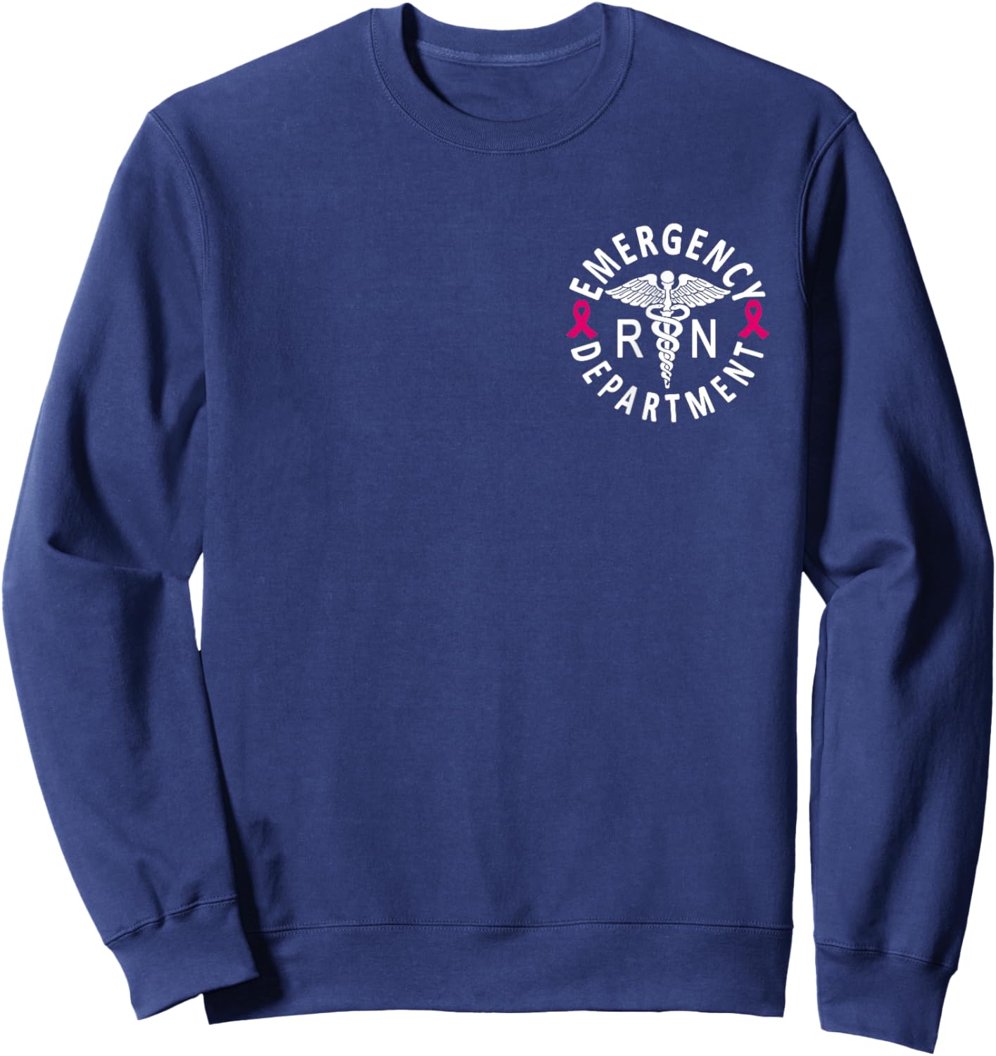 Emergency Department Emergency Room Nurse Breast Cancer Sweatshirt - Sweatshirt | Navy