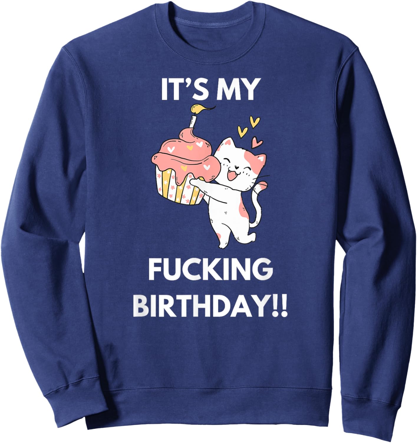 It's My Fucking Birthday Funny Humourous Party Fuck B-Day Sweatshirt - Sweatshirt | Navy