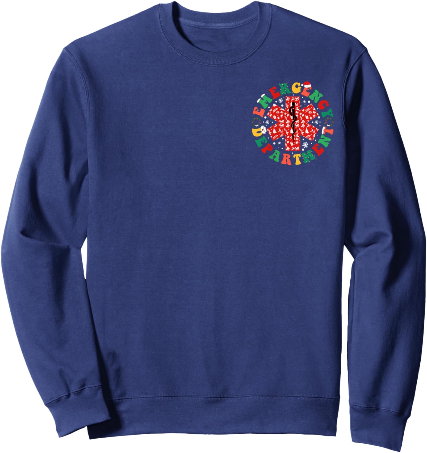 Emergency Department Christmas Skeleton ER Nurse Christmas Sweatshirt - Sweatshirt | Navy