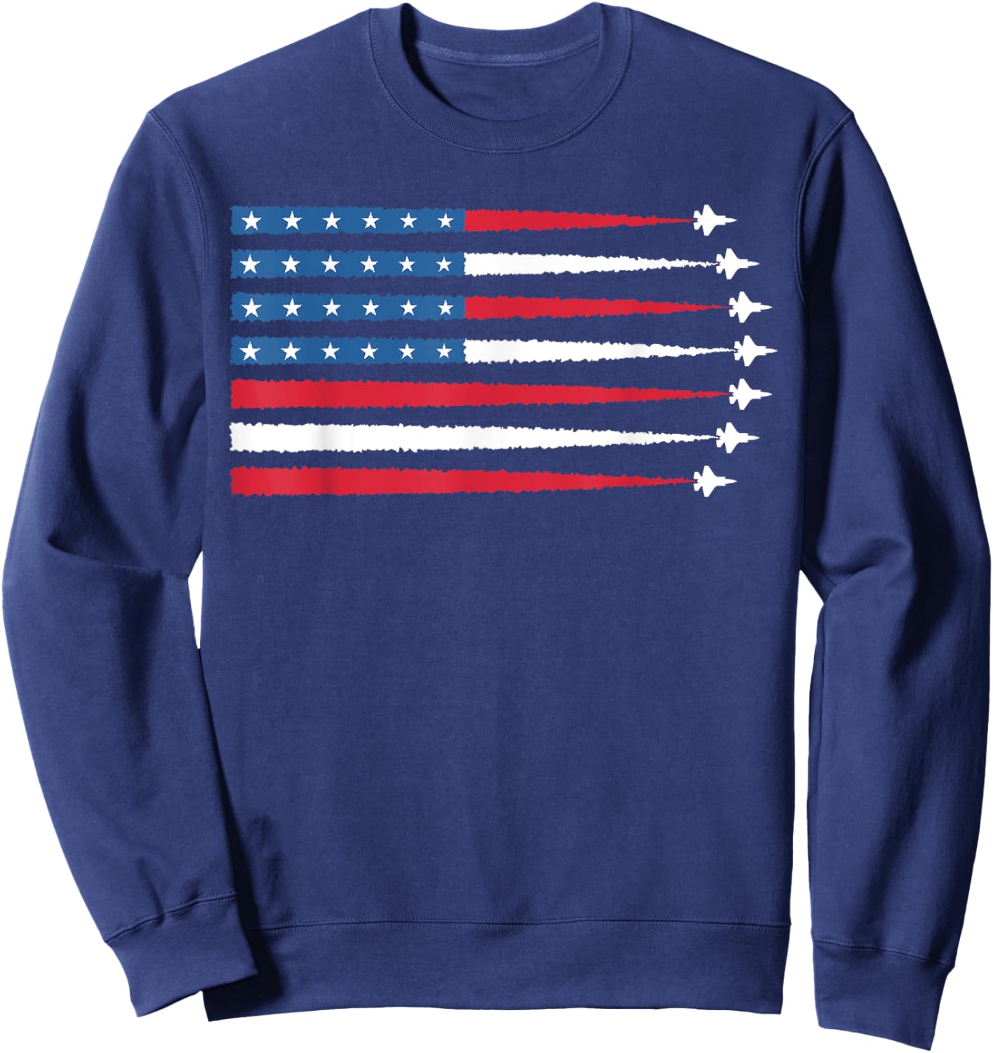 USA American Flag Men Women Kids Fighter Jets Patriotic Sweatshirt - Sweatshirt | Navy