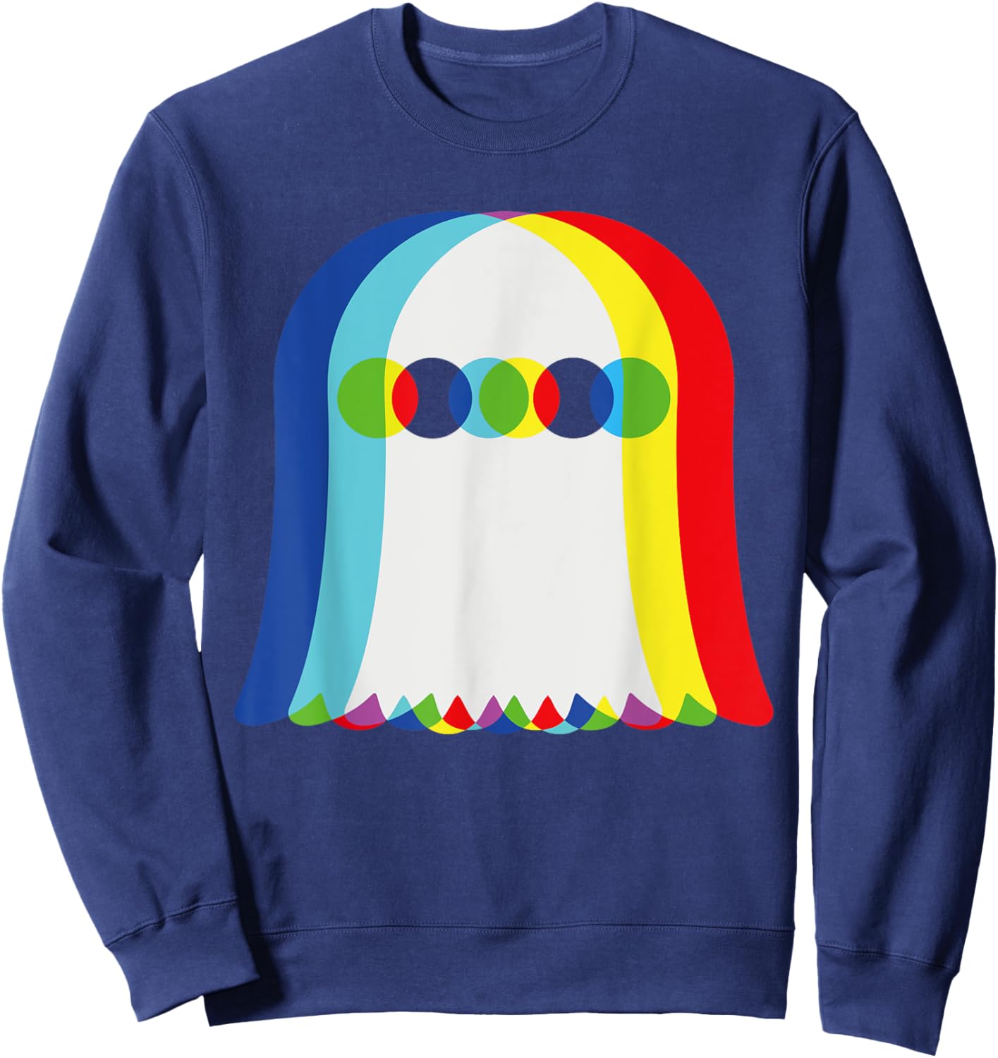 Ghost Trippy Vaporwave, Halloween Psychedelic Sweatshirt - Sweatshirt | Navy