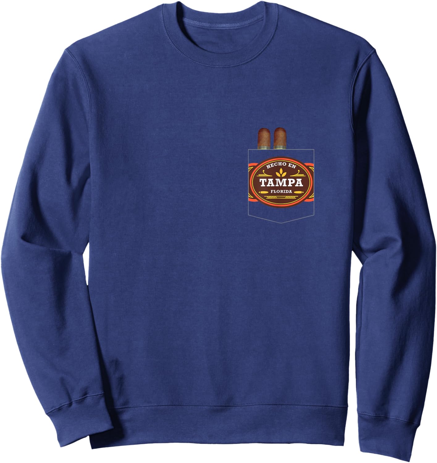 Hecho En Tampa Cigar Lover Ybor City Tampa Florida Sweatshirt - Sweatshirt | Navy
