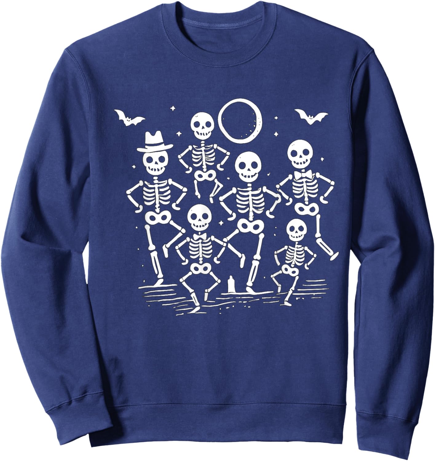 Halloween Dancing Skeletons Sweatshirt - Sweatshirt | Navy