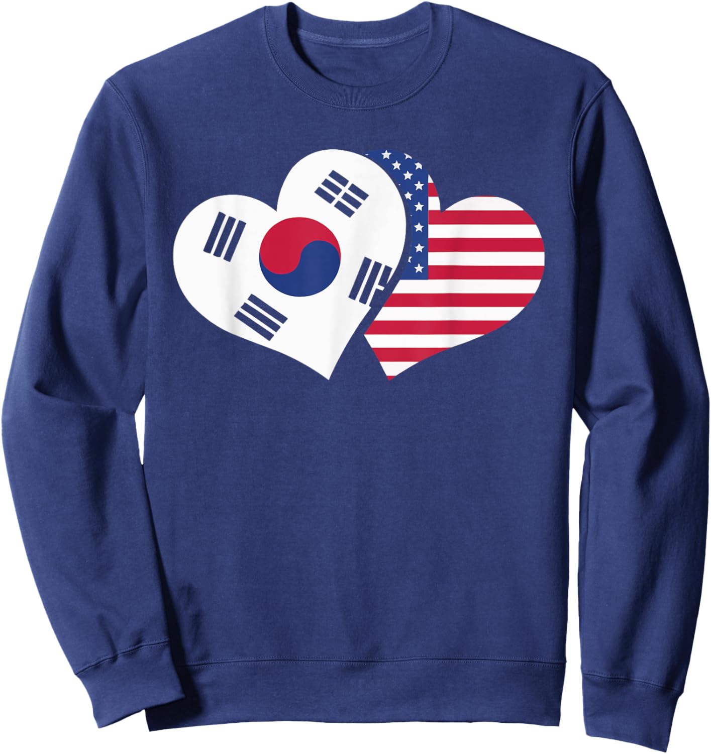 Half American Half Korean USA Flag South Korea America Sweatshirt - Sweatshirt | Navy