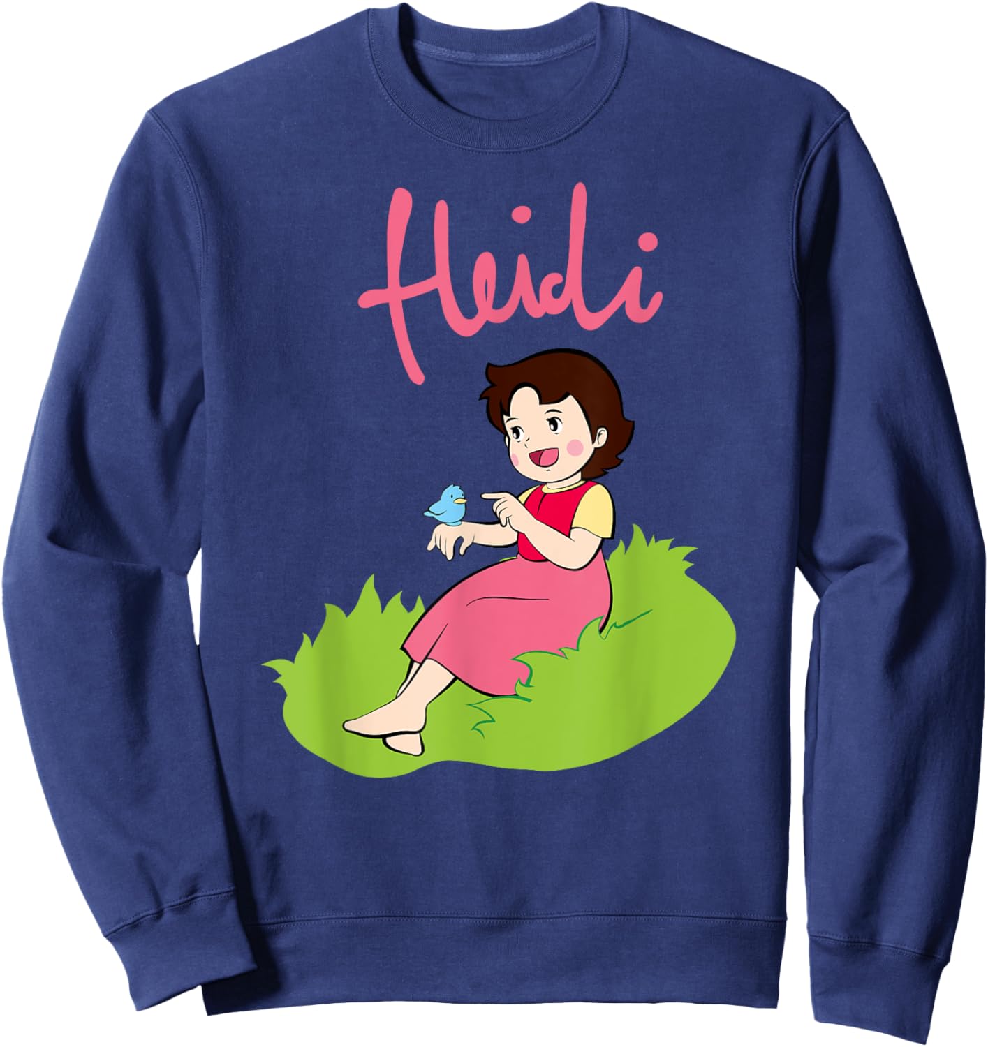 Heidi im Gras Zeichentrick TV Serie Retro Kindeheitshelden Sweatshirt - Sweatshirt | Navy