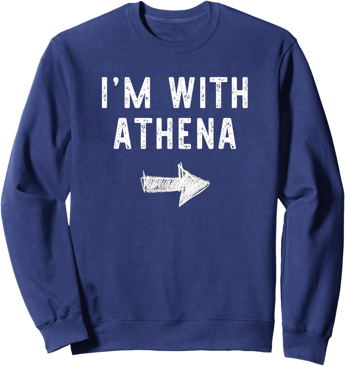 I'm With Athena Costume Halloween Matching Couple Sweatshirt - Sweatshirt | Navy