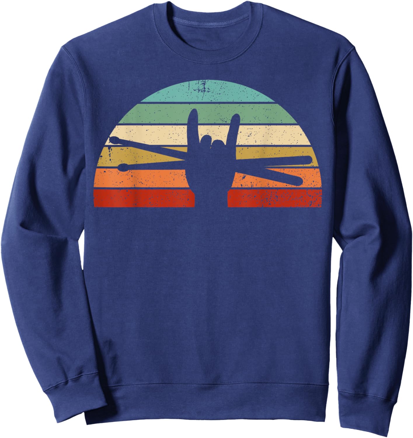 Funny Drummer Art Women Kids Drumming Lover Drummer Sweatshirt - Sweatshirt | Navy