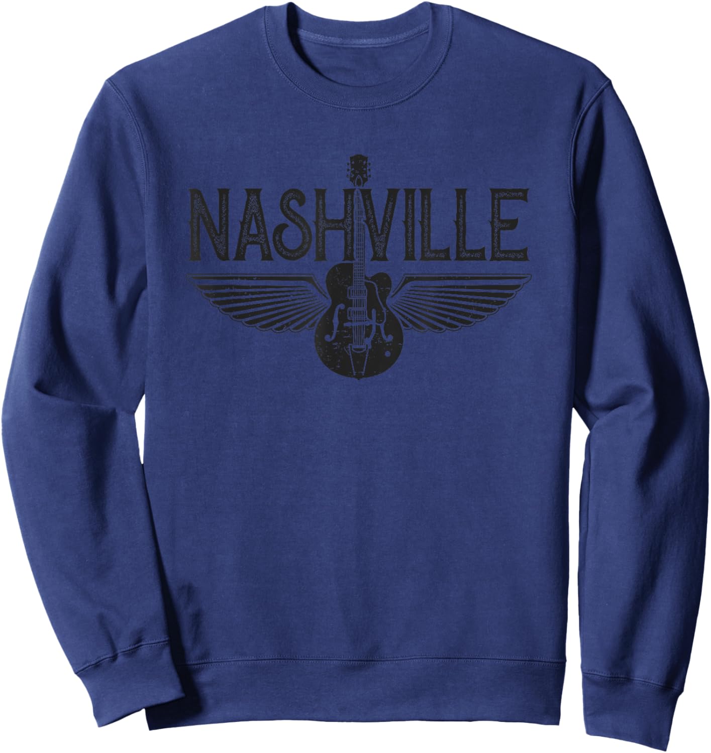 Retro Nashville Tennessee Music City Vintage Guitar Souvenir Sweatshirt - Sweatshirt | Navy