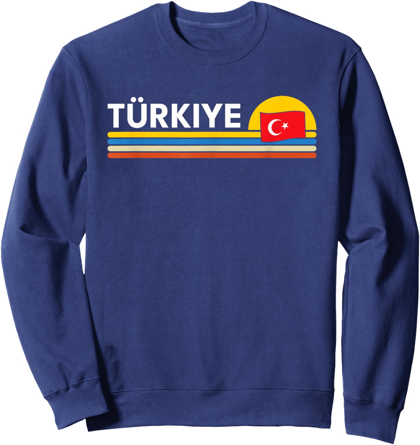 Turkiye Turkey Country Flag Vintage Retro Souvenirs Sweatshirt - Sweatshirt | Navy