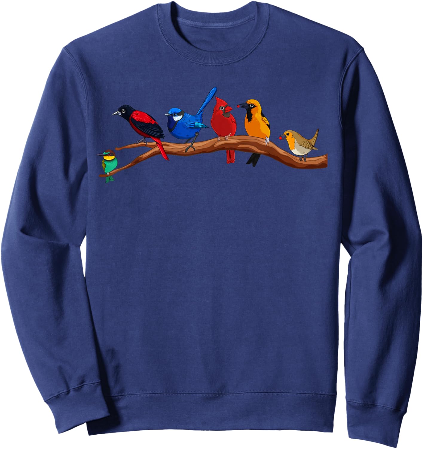 Cute Bird Art Women Nerd Birdwatcher Bird Watching Sweatshirt - Sweatshirt | Navy