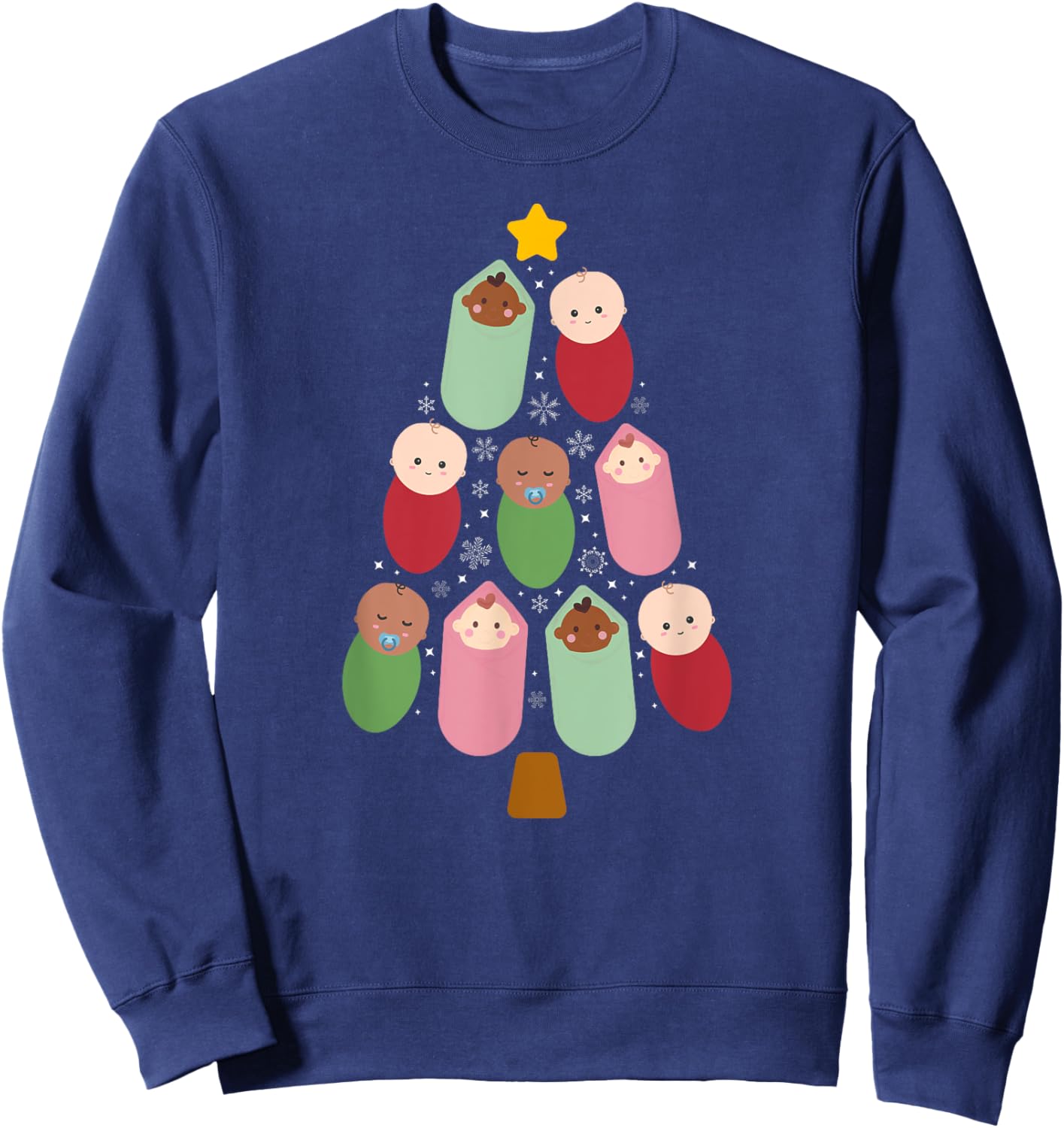 NICU Nurse Christmas Tree Neonatal ICU Nurse Xmas Party Sweatshirt - Sweatshirt | Navy