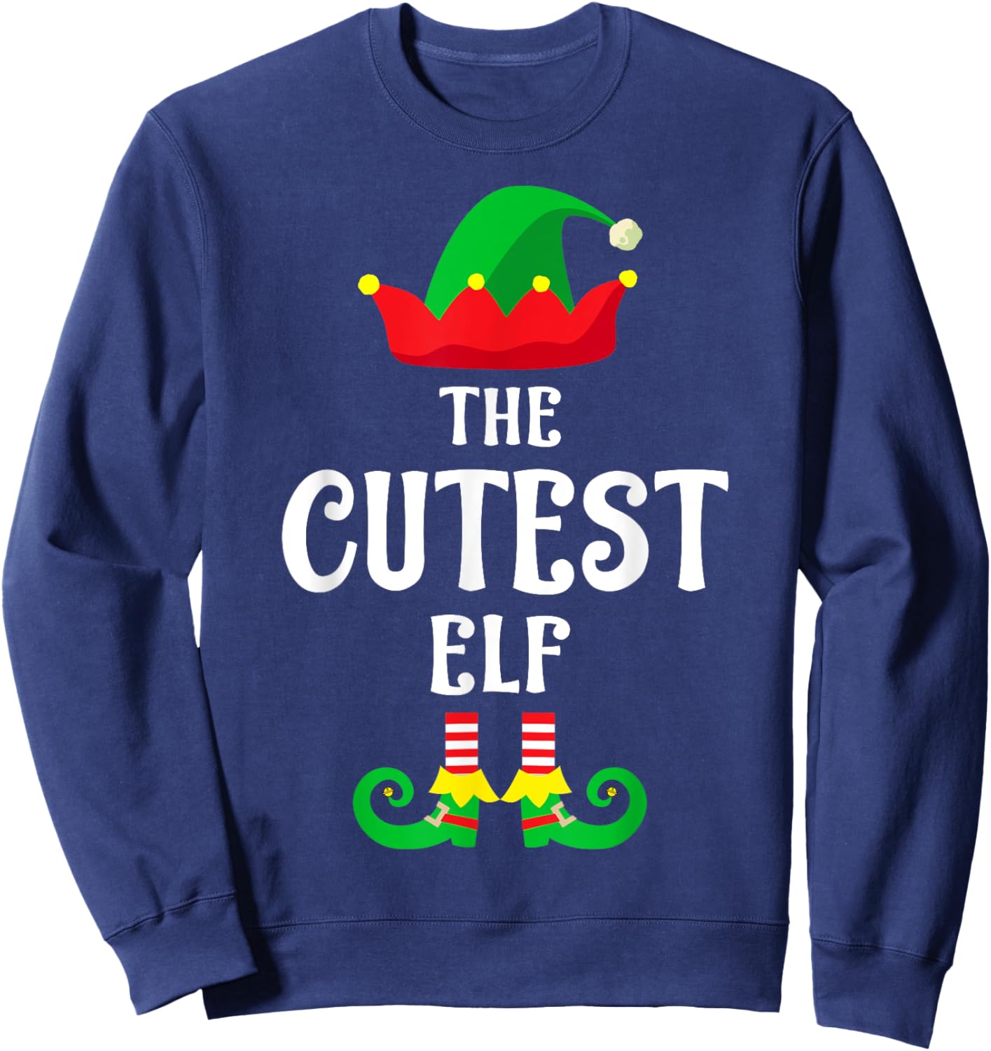 The Cutest Elf Christmas Family Matching Group Sweatshirt - Sweatshirt | Navy
