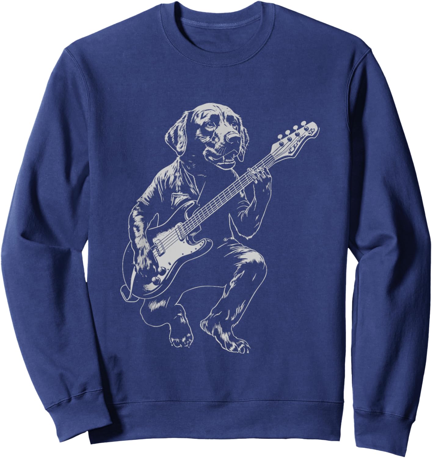 Bass Guitar Funny Chocolate Labrador Music Lover Men Women Sweatshirt - Sweatshirt | Navy