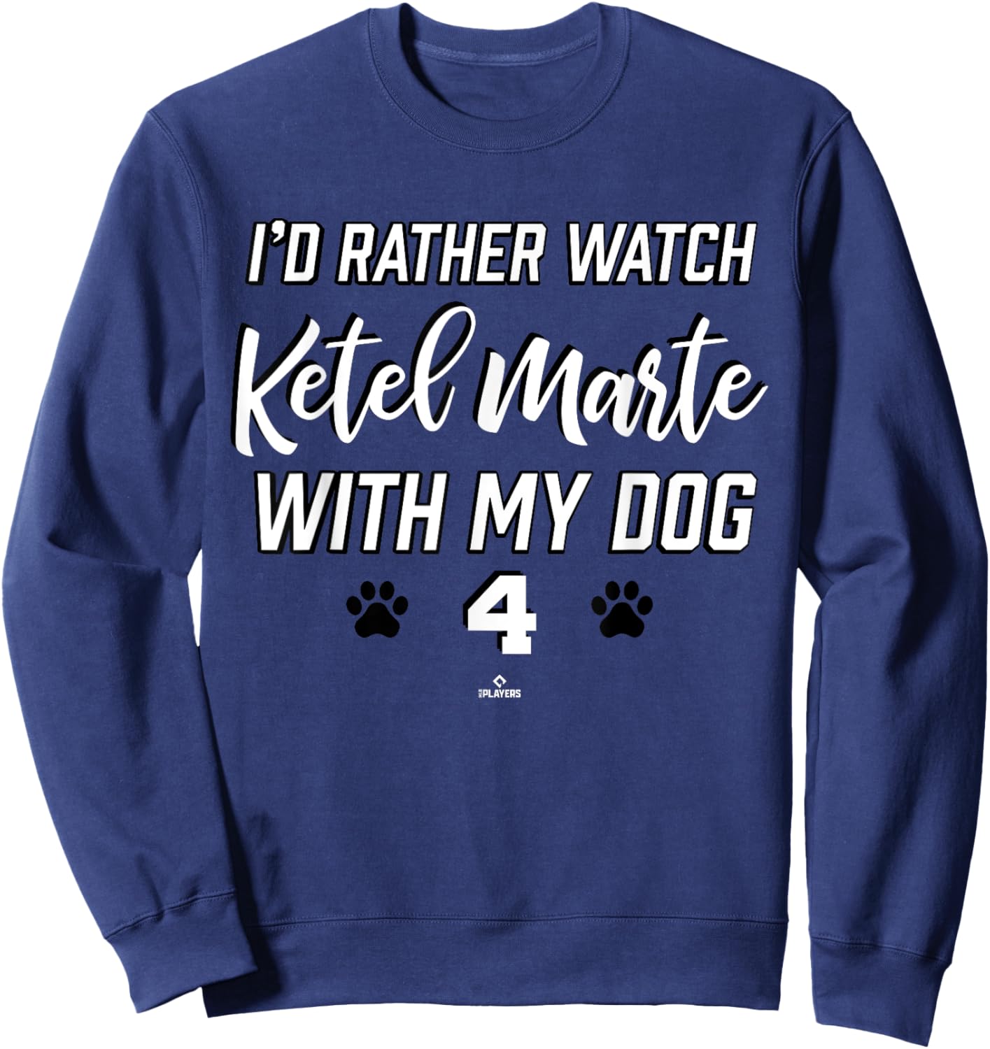 With My Dog Ketel Marte Arizona Baseball MLBPA Women Kids Sweatshirt - Sweatshirt | Navy
