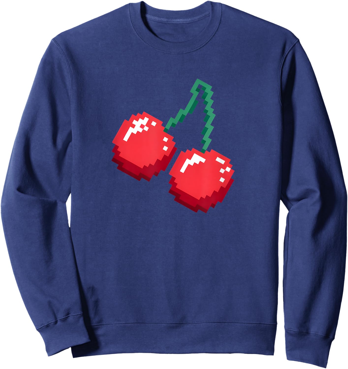 Pixel Cherries 80s Video Game Halloween Costume Sweatshirt - Sweatshirt | Navy