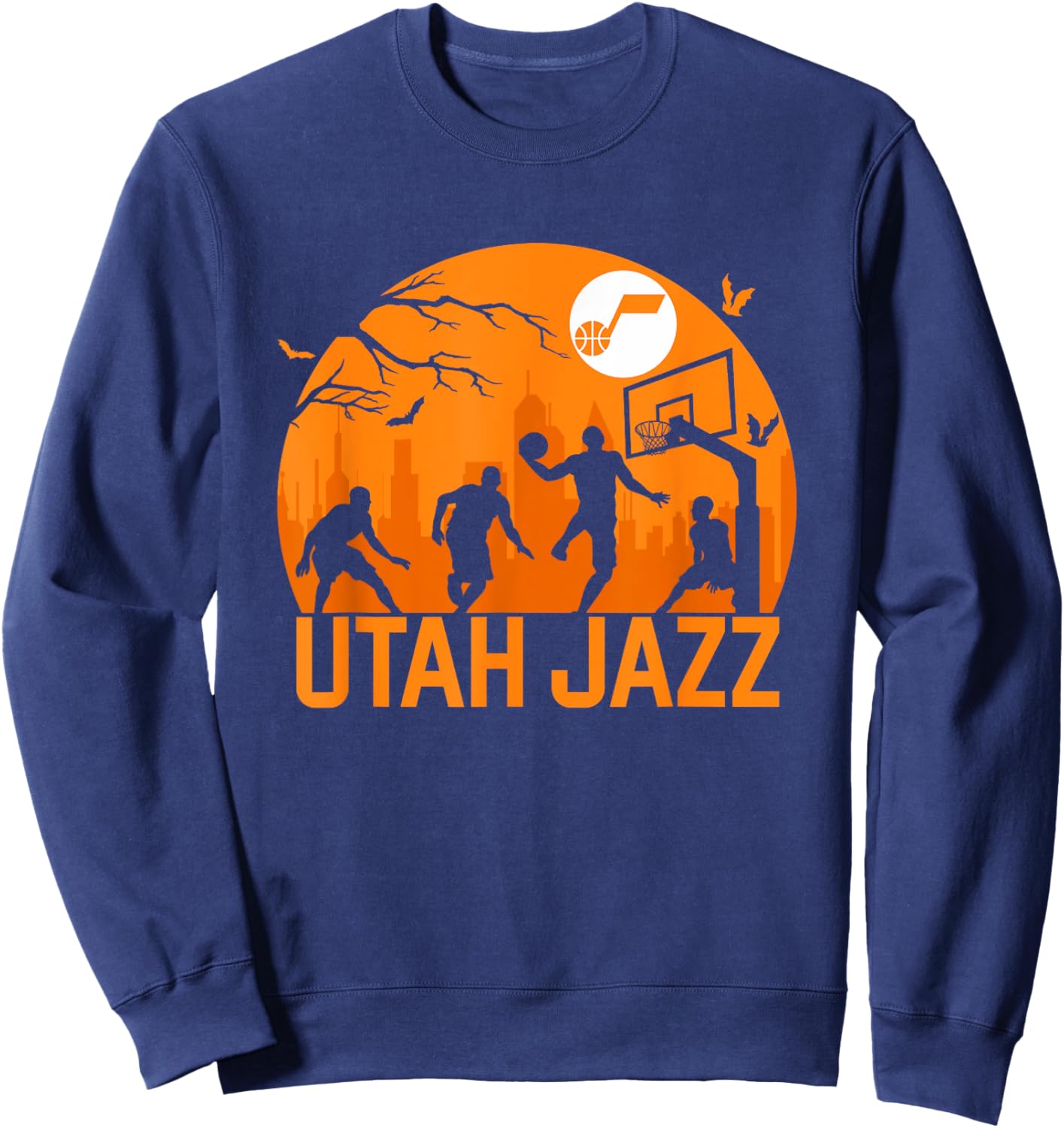 NBA Utah Jazz Halloween Midnight Hoops Sweatshirt - Sweatshirt | Navy