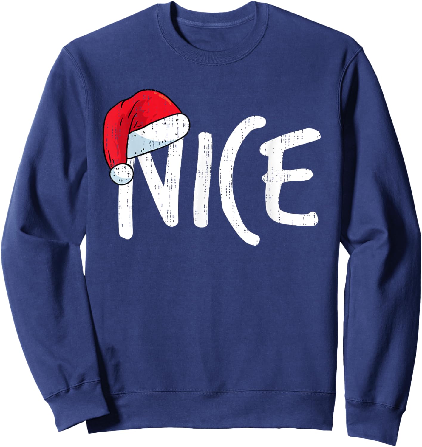 Team Naughty Nice Funny Matching Christmas Couples Costume Sweatshirt - Sweatshirt | Navy