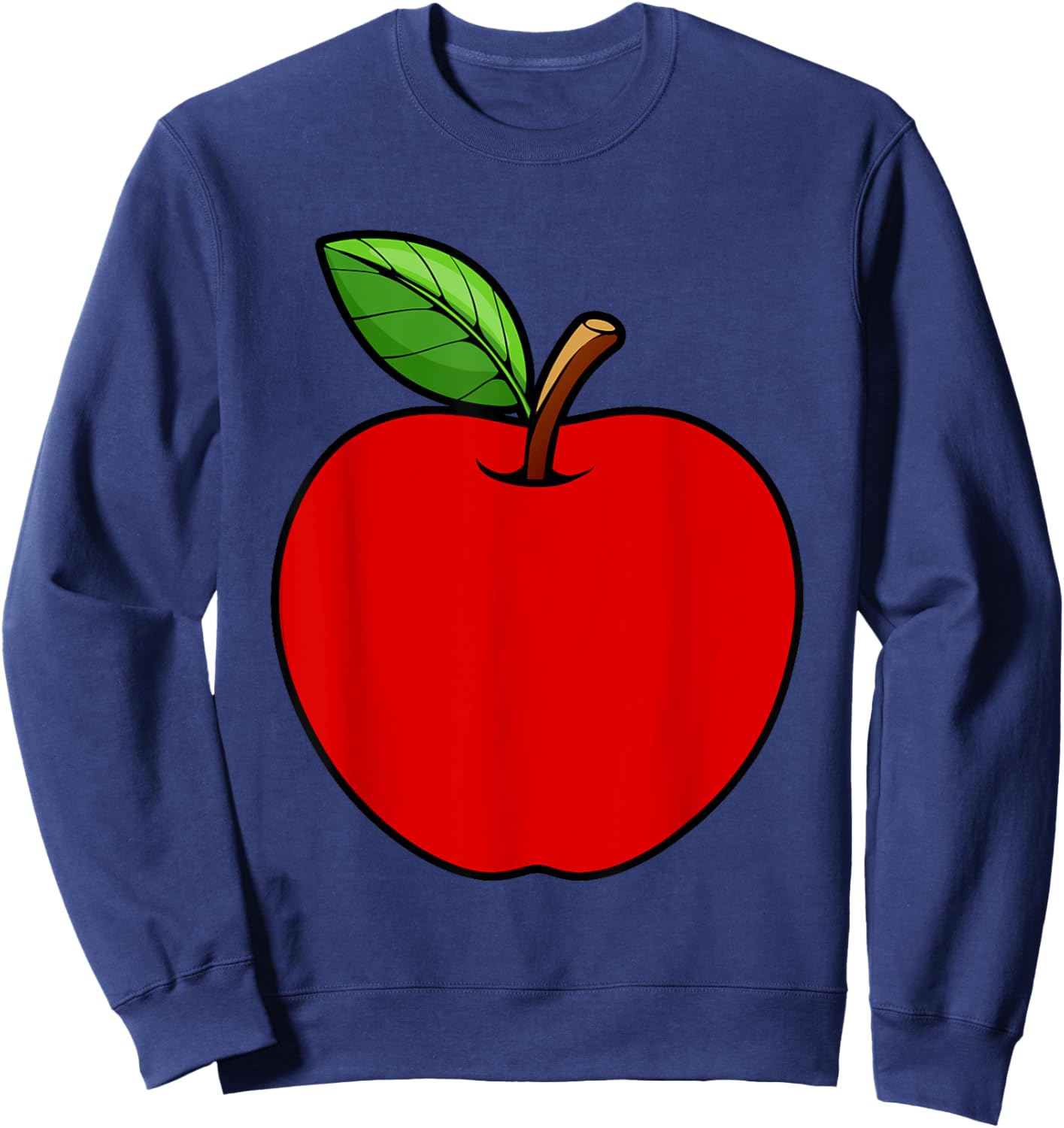 Cute Red Apple Design Women Kids Adult Apple Fruit Sweatshirt - Sweatshirt | Navy