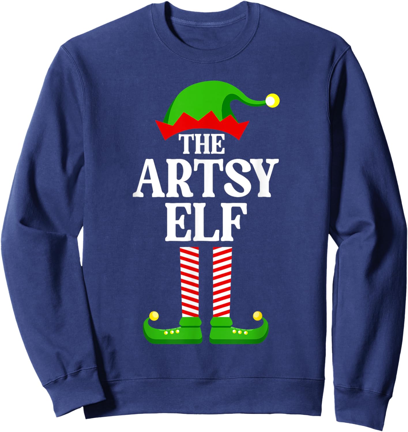 Artsy Elf Family Matching Group Funny Christmas Sweatshirt - Sweatshirt | Navy