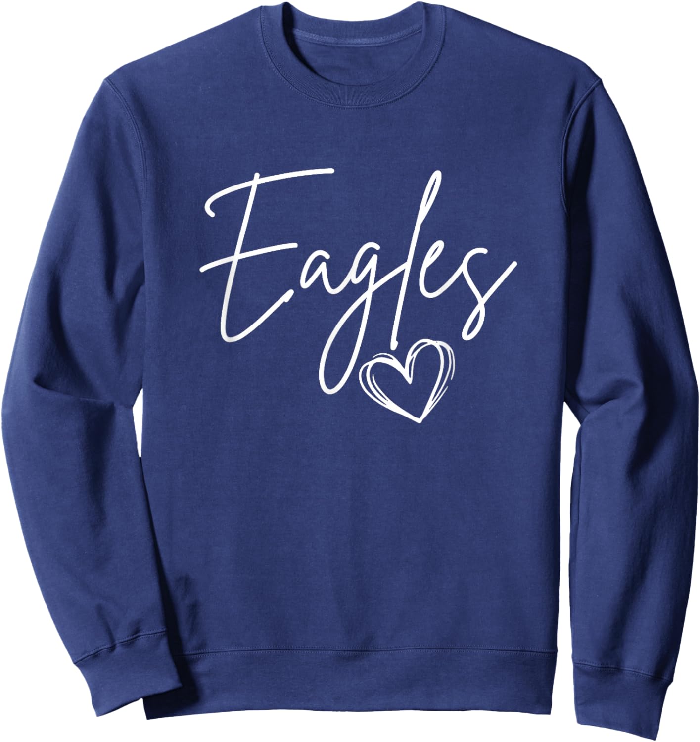 Heart Eagles Mascot School Sports Fan Team Family Sweatshirt - Sweatshirt | Navy