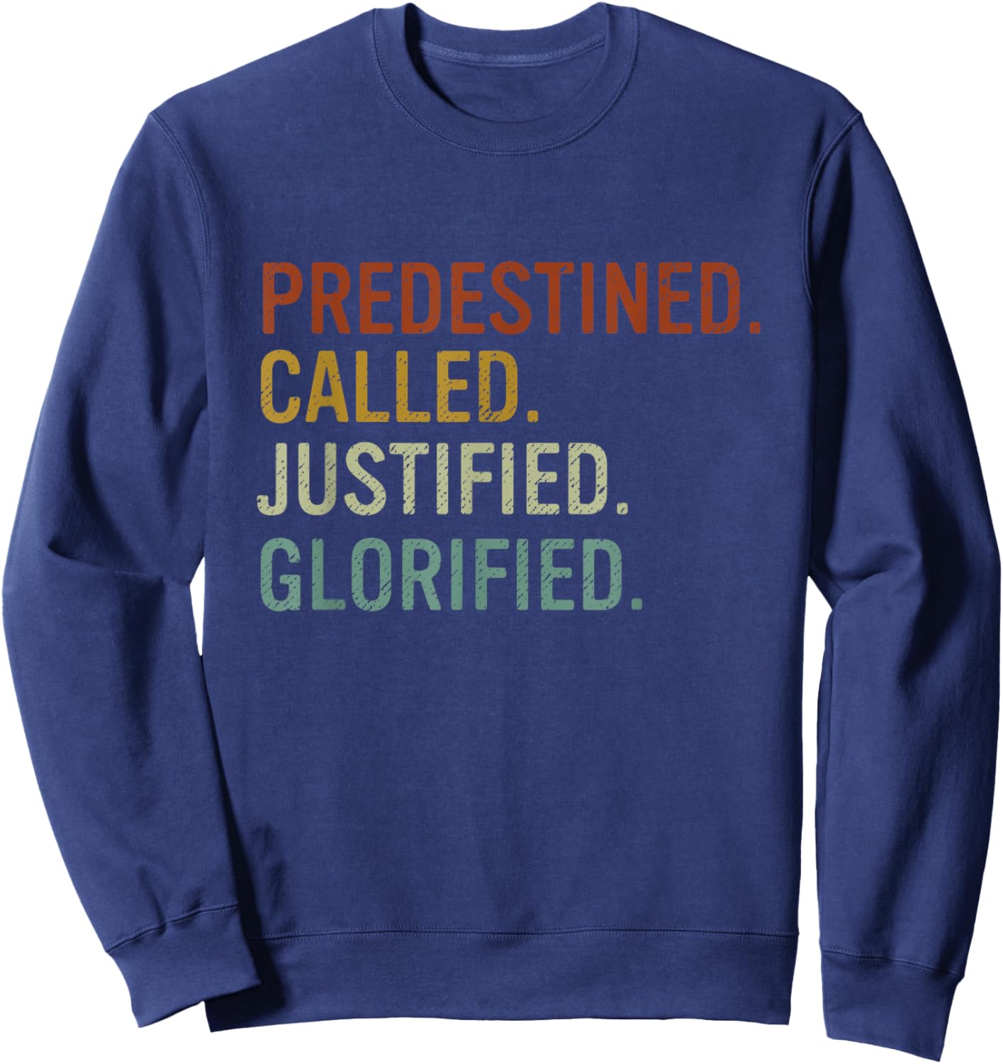 Theology Reformed Christian Romans 8 Bible Verse Sweatshirt - Sweatshirt | Navy