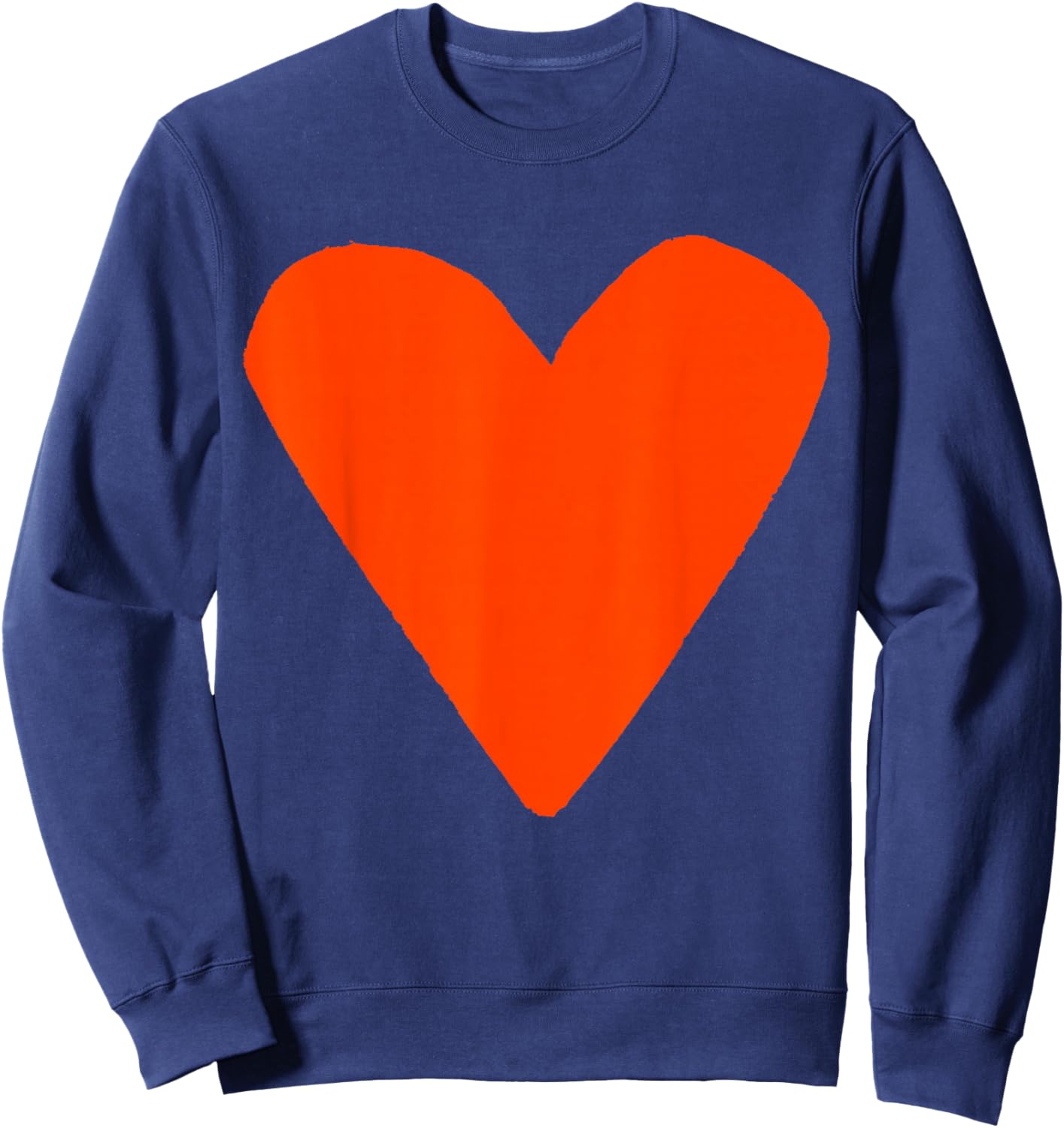 Cute Orange Heart Sweatshirt - Sweatshirt | Navy