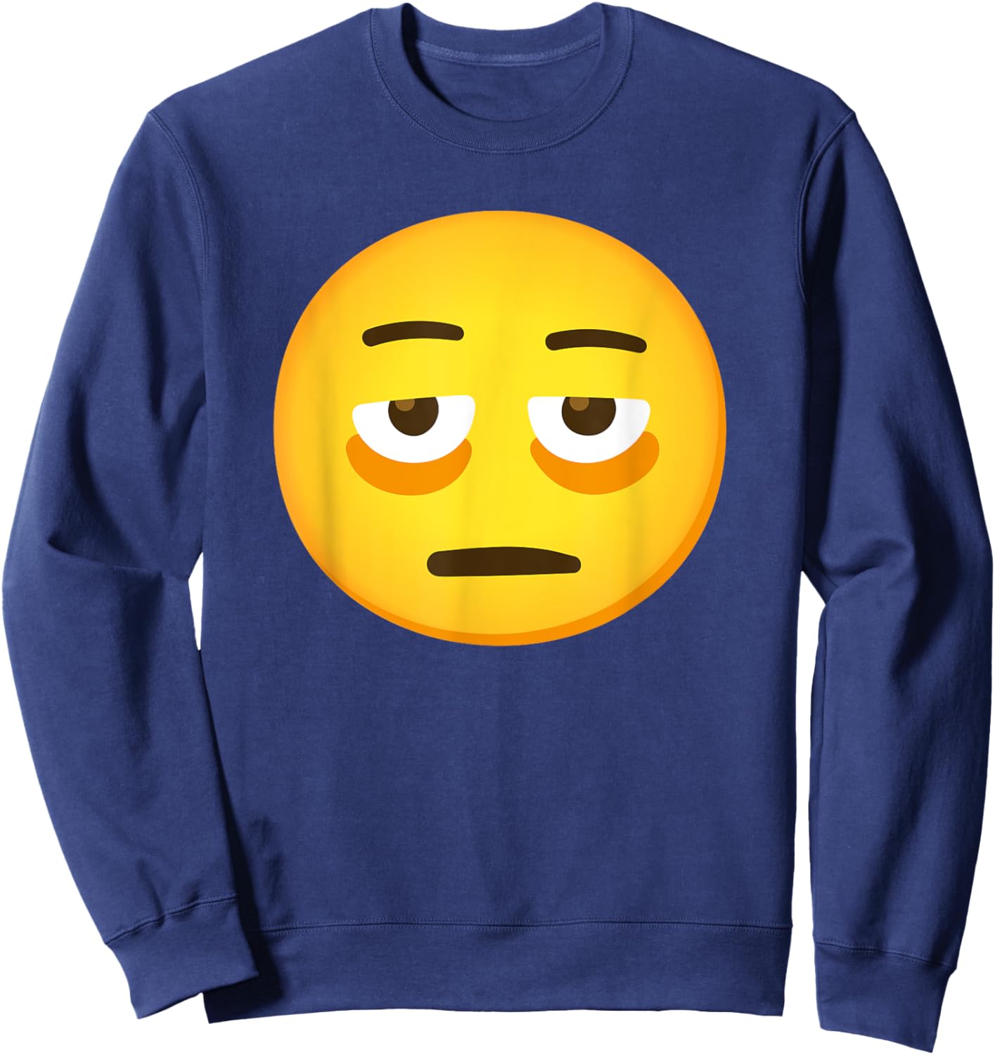 Emoticon Face with Bags Under Eyes Sweatshirt - Sweatshirt | Navy