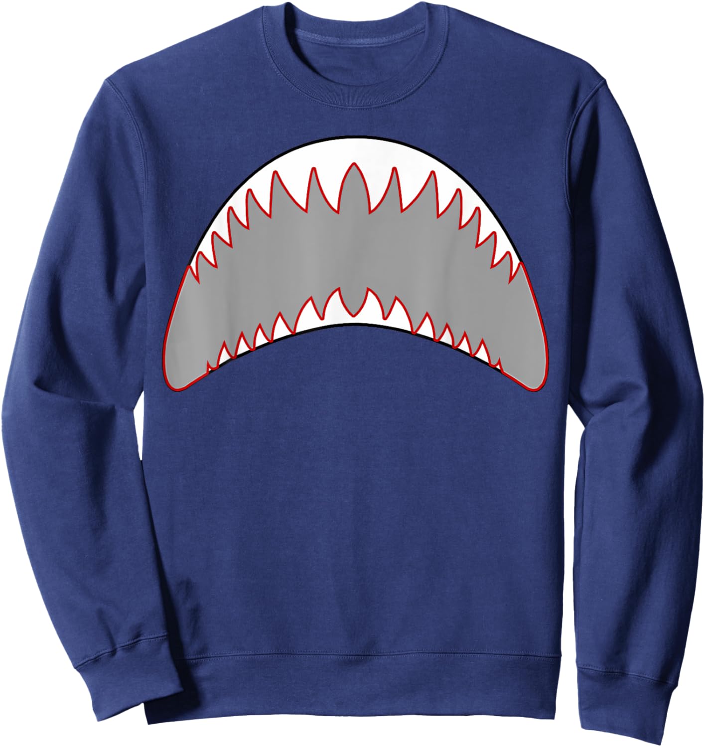 Shark Mouth Jaw Lazy Easy Costume For Halloween Party Sweatshirt - Sweatshirt | Navy