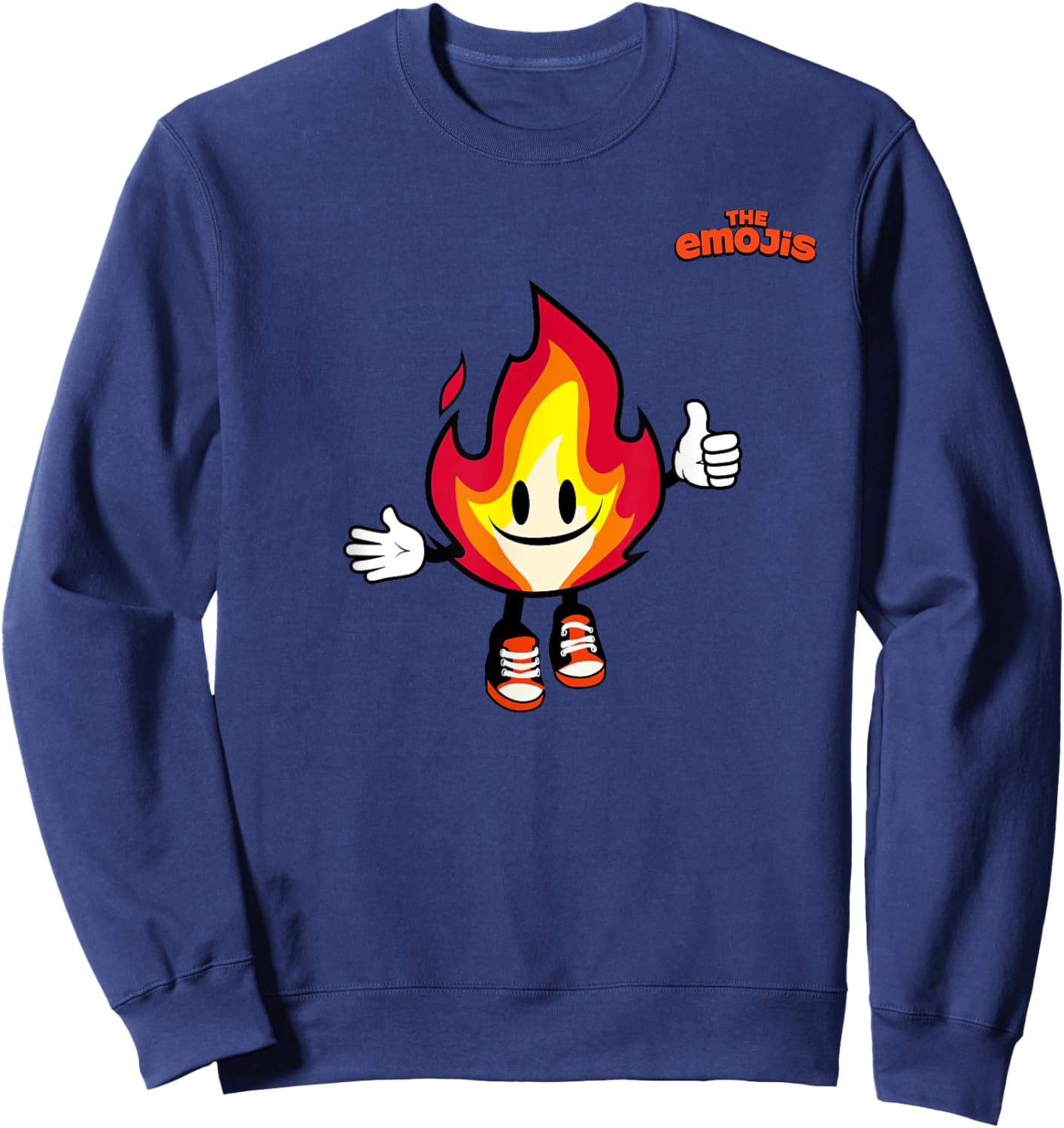 Emoji Nature Fire Flame Thumb Up Sweatshirt - Sweatshirt | Navy