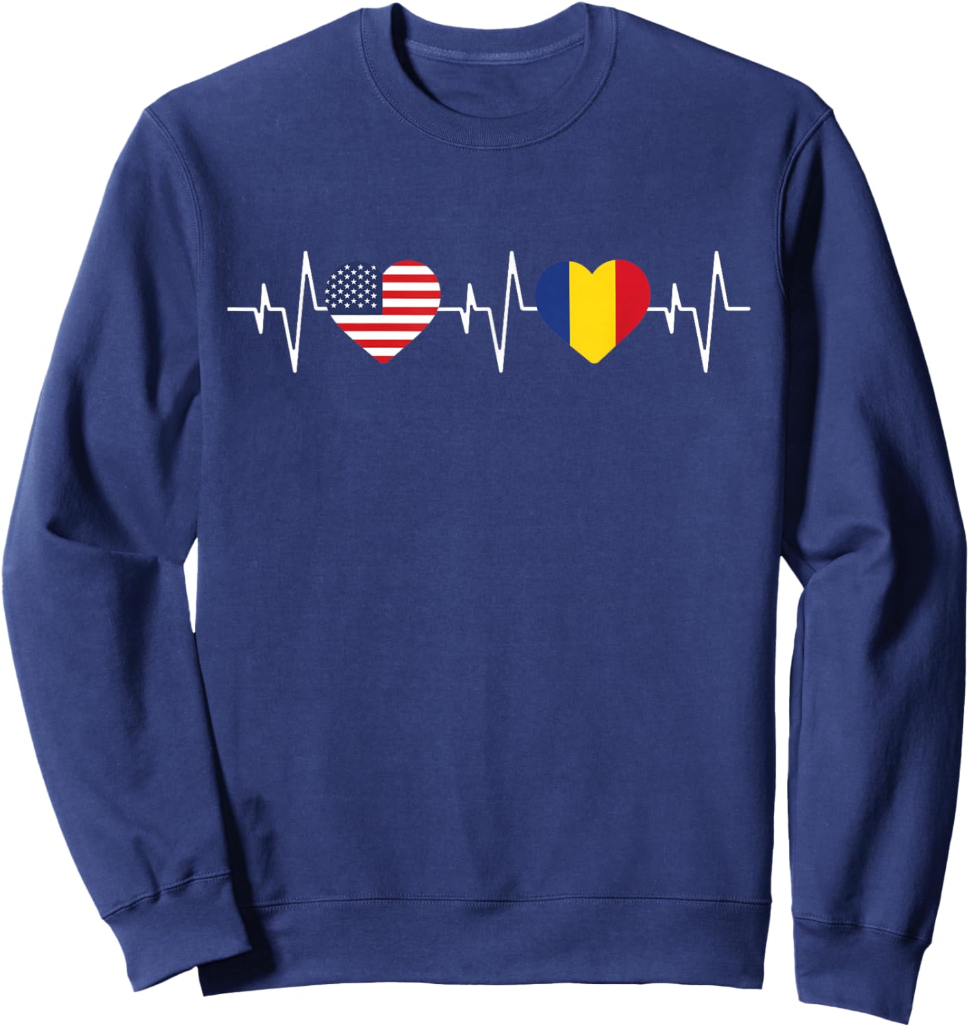 Romanian heritage USA Romania American Flag Romanian Flag Sweatshirt - Sweatshirt | Navy