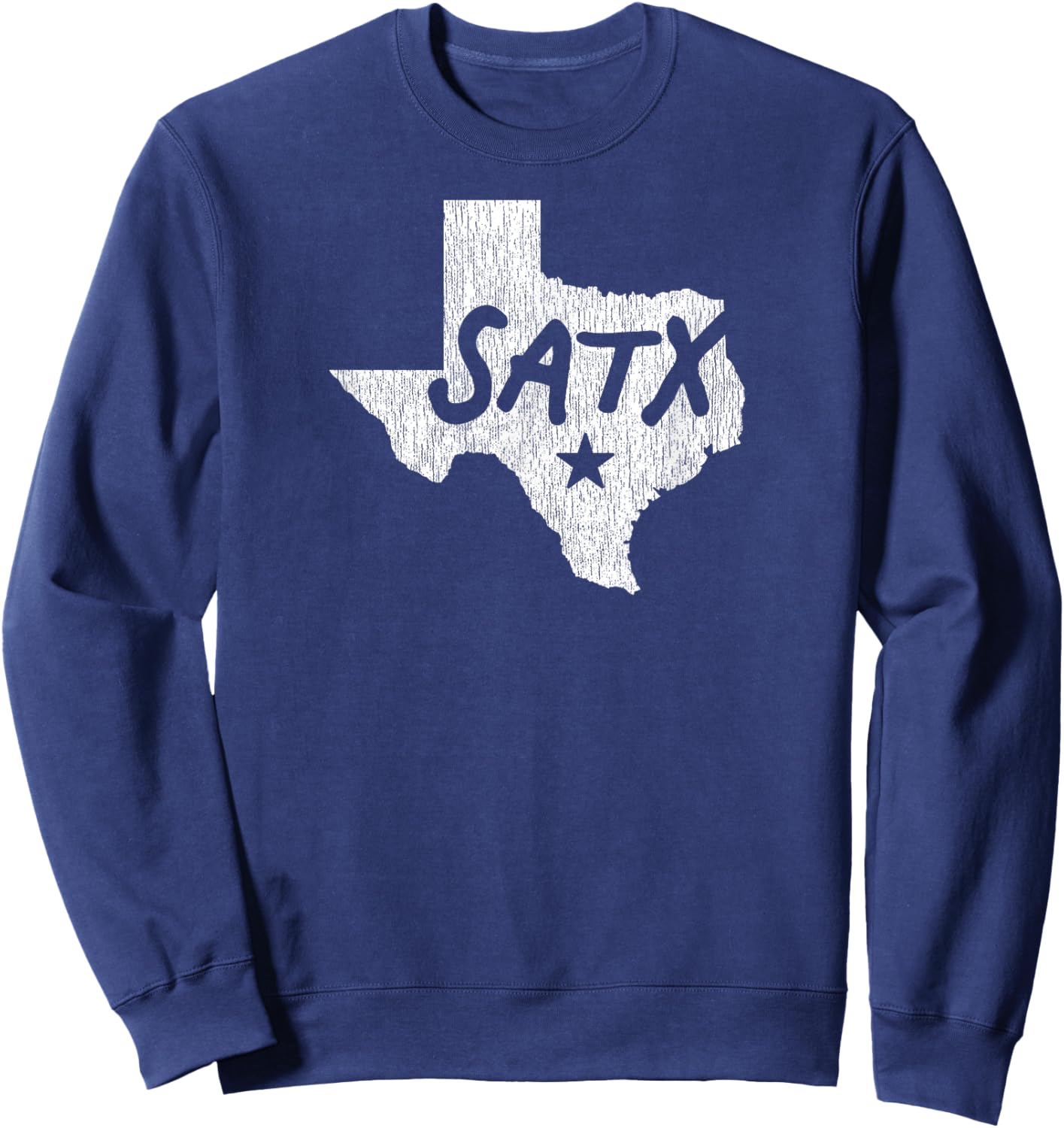 SATX San Antonio TX Design With Star And Details Sweatshirt - Sweatshirt | Navy