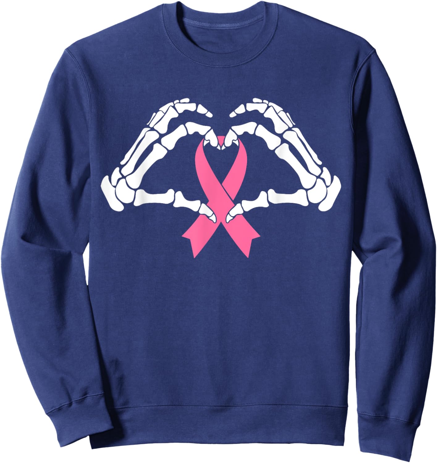 Skeleton Hands Holding Ribbon Halloween Costume Halloween Sweatshirt - Sweatshirt | Navy