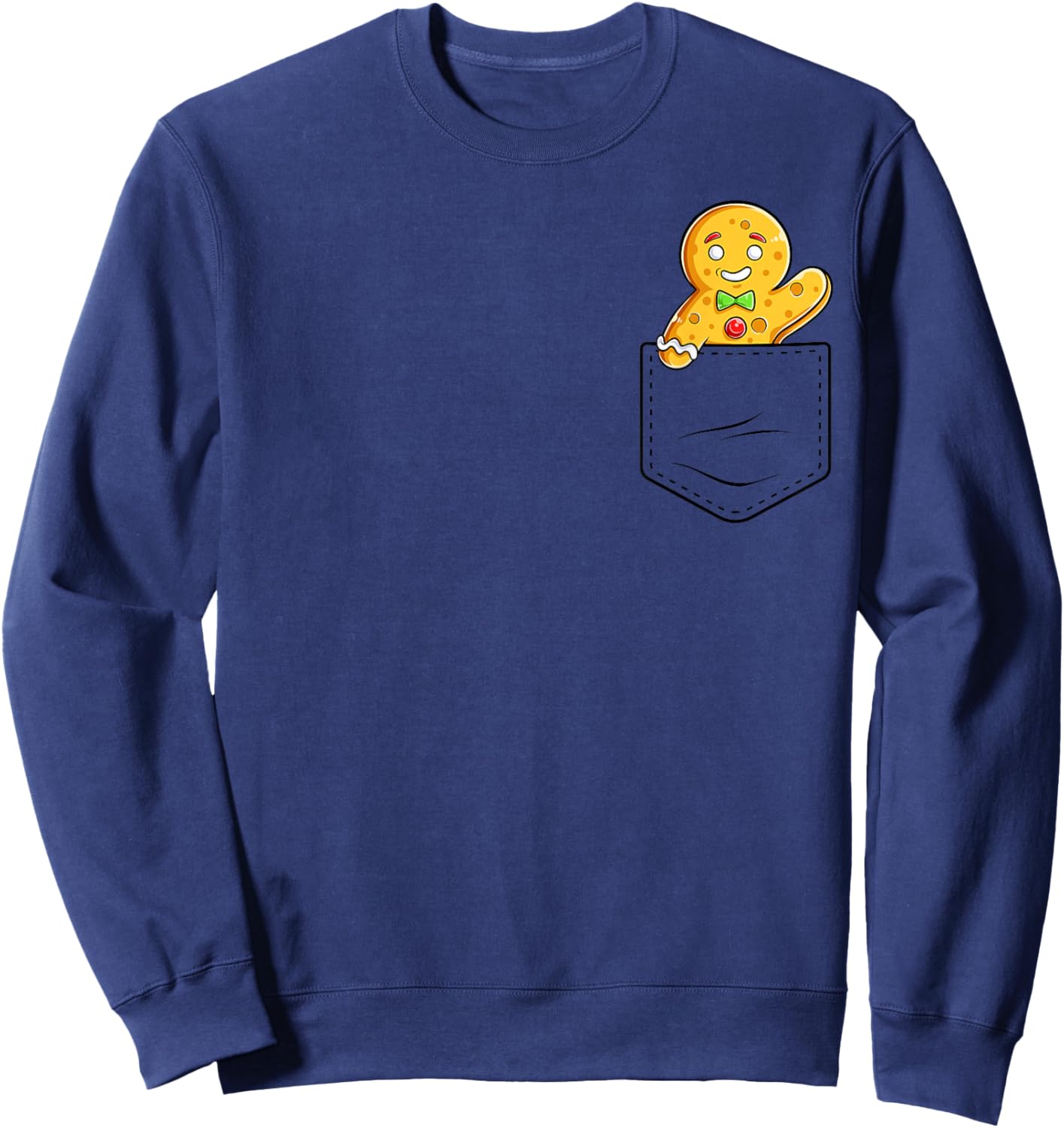 Gingerbread Man In Pocket Funny Christmas Cookie Boys Girls Sweatshirt - Sweatshirt | Navy
