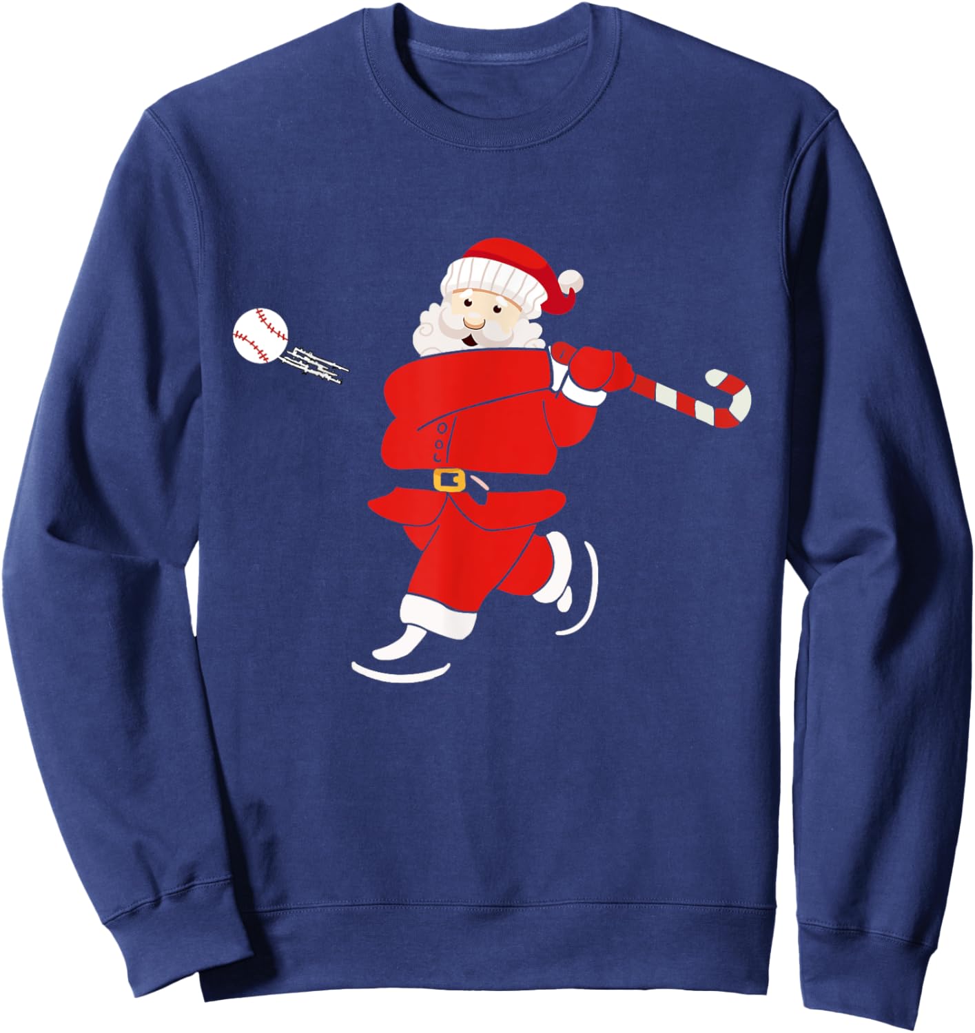 Santa Sports Design Boys Christmas Baseball Player Sweatshirt - Sweatshirt | Navy