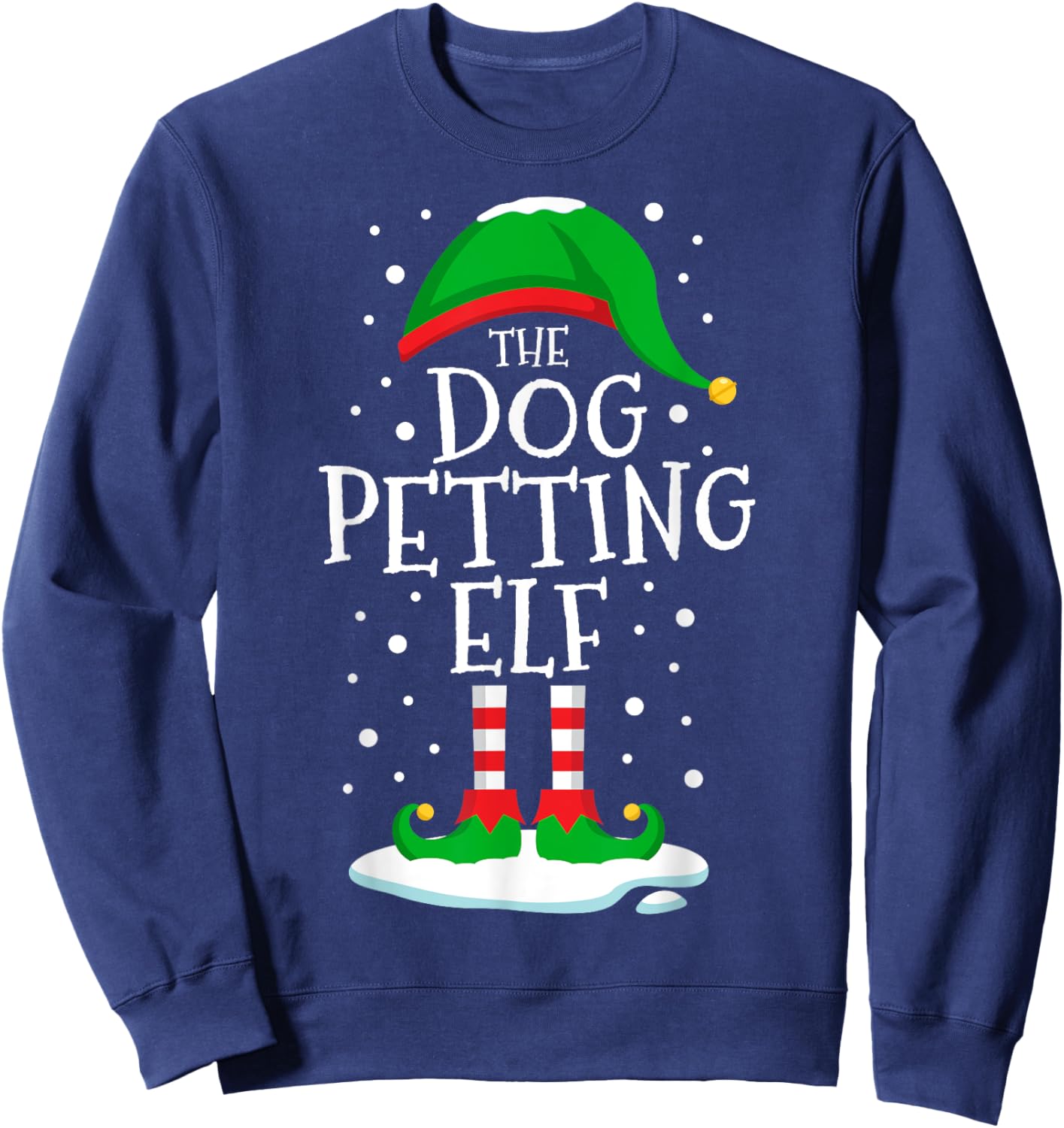 The Dog Petting Elf Christmas Family Matching Xmas Funny Women Kids Sweatshirt - Sweatshirt | Navy