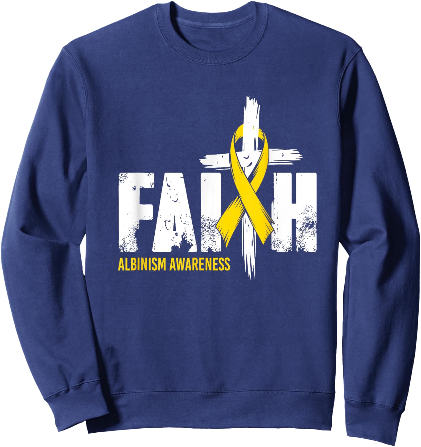 Faith Albinism Awareness Support Sweatshirt - Sweatshirt | Navy